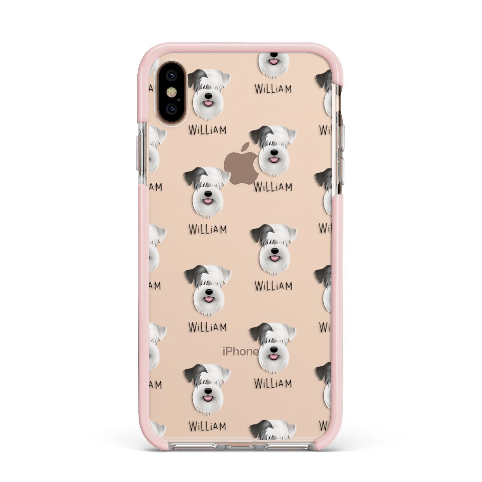 Sealyham Terrier Icon with Name Apple iPhone Xs Max Impact Case Pink Edge on Gold Phone