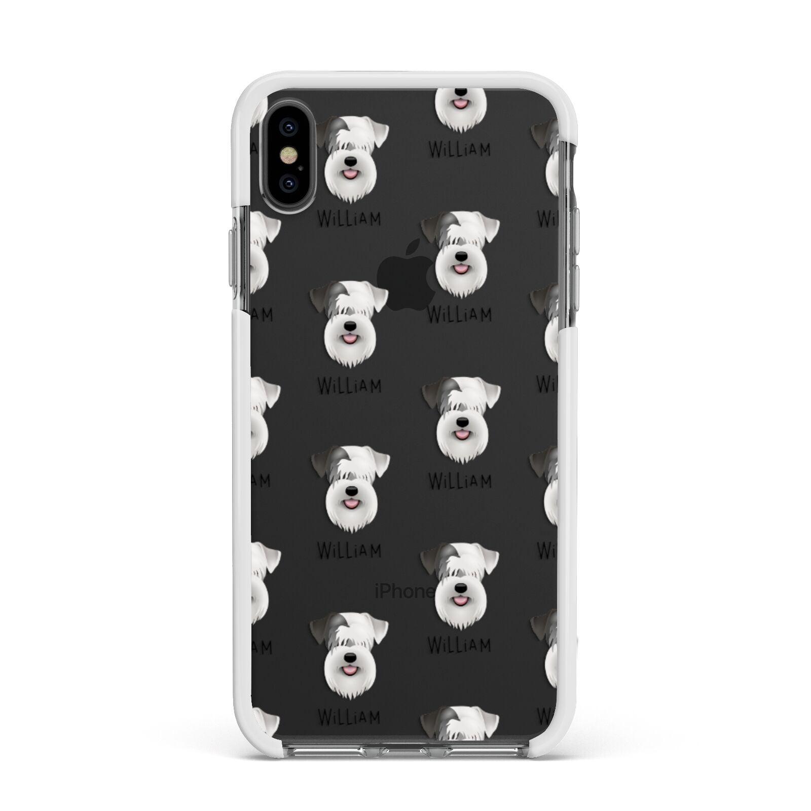 Sealyham Terrier Icon with Name Apple iPhone Xs Max Impact Case White Edge on Black Phone