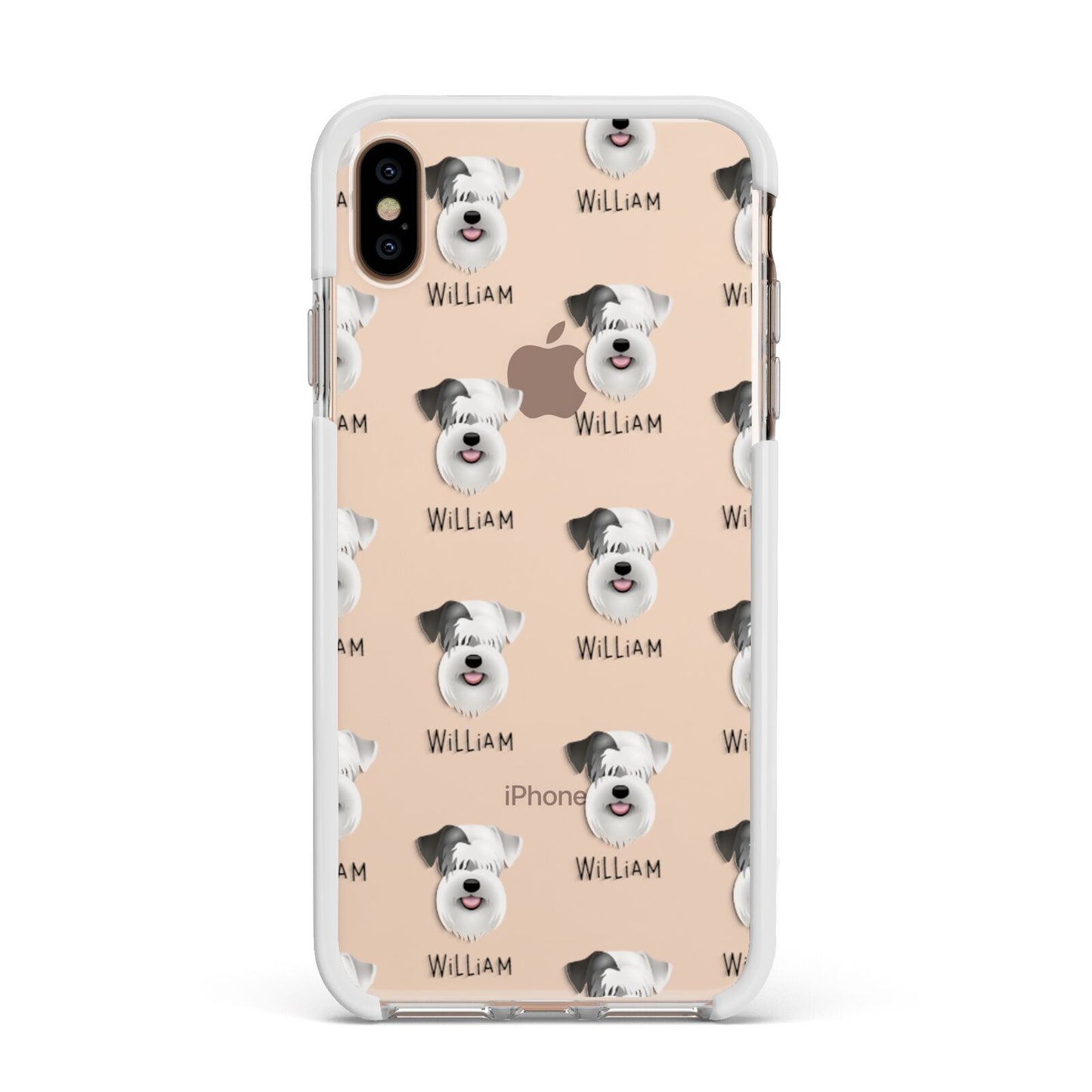 Sealyham Terrier Icon with Name Apple iPhone Xs Max Impact Case White Edge on Gold Phone