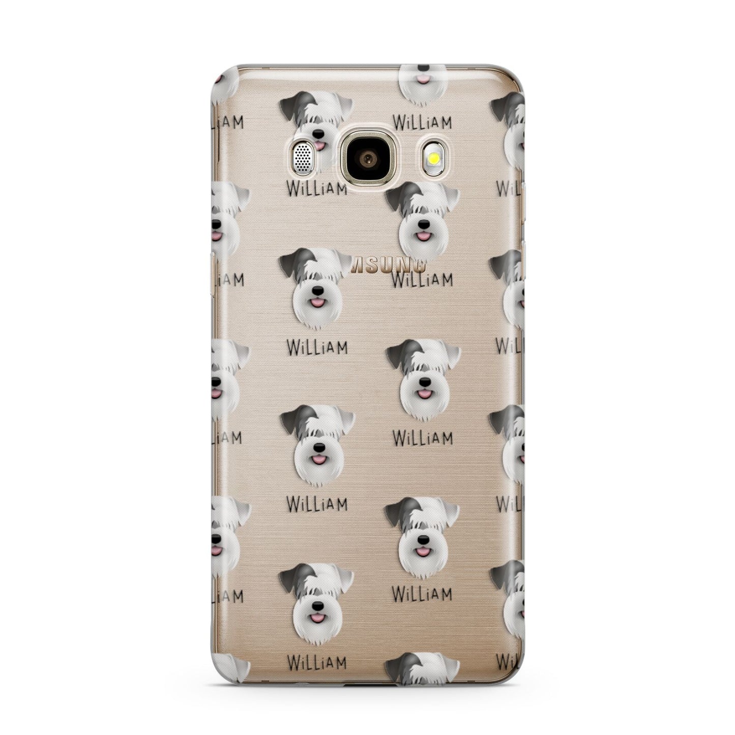 Sealyham Terrier Icon with Name Samsung Galaxy J7 2016 Case on gold phone
