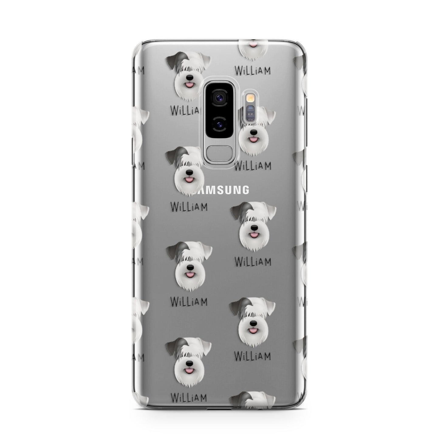 Sealyham Terrier Icon with Name Samsung Galaxy S9 Plus Case on Silver phone