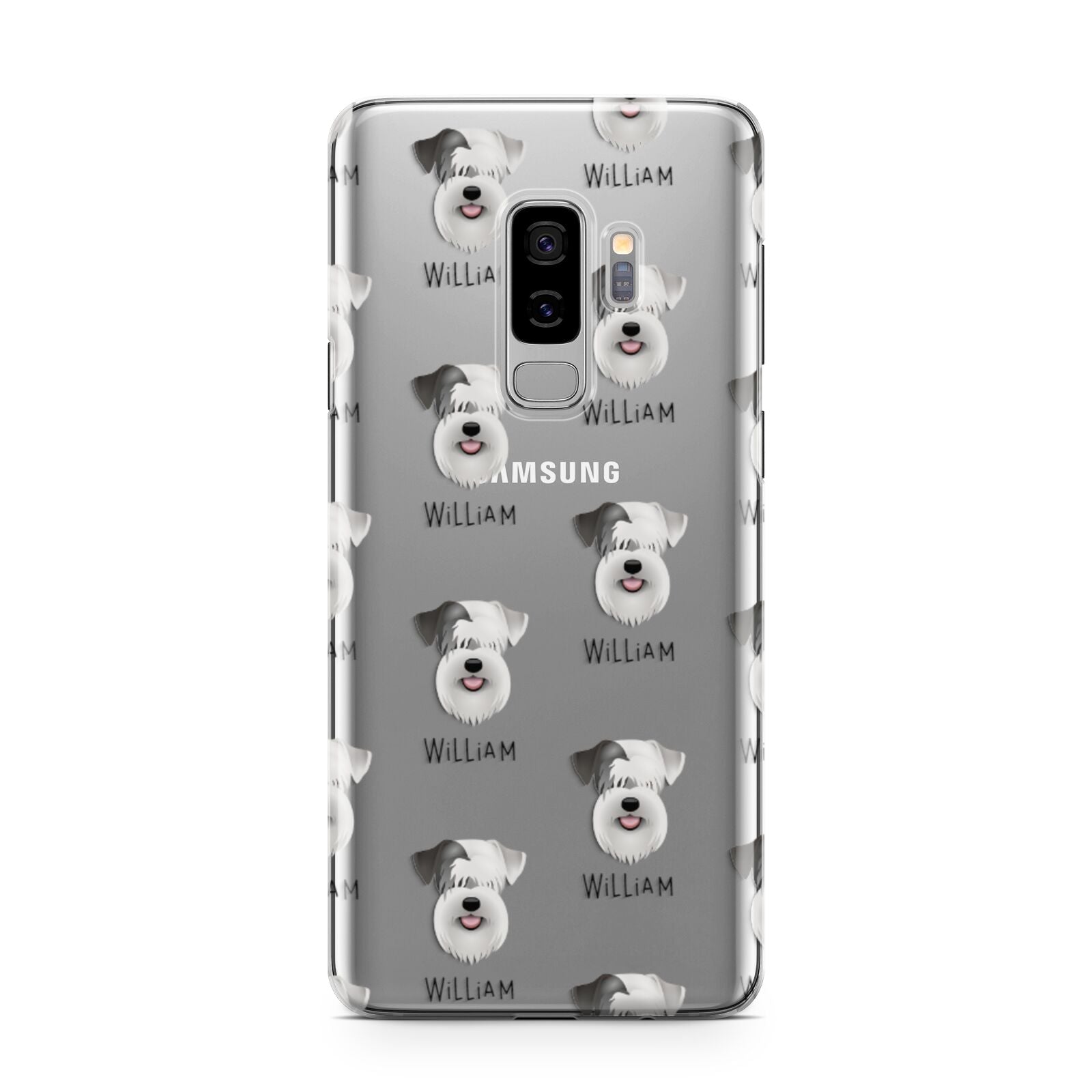Sealyham Terrier Icon with Name Samsung Galaxy S9 Plus Case on Silver phone