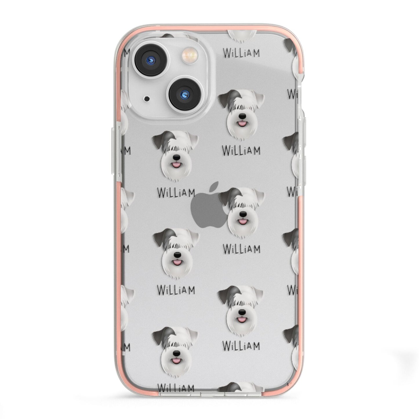 Sealyham Terrier Icon with Name iPhone 13 Mini TPU Impact Case with Pink Edges