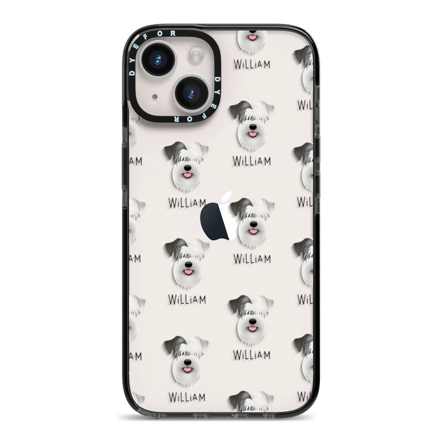 Sealyham Terrier Icon with Name iPhone 14 Black Impact Case on Silver phone