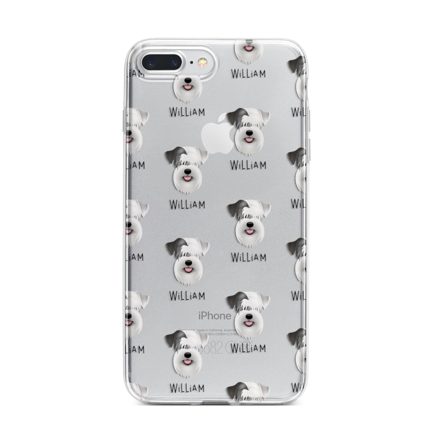 Sealyham Terrier Icon with Name iPhone 7 Plus Bumper Case on Silver iPhone