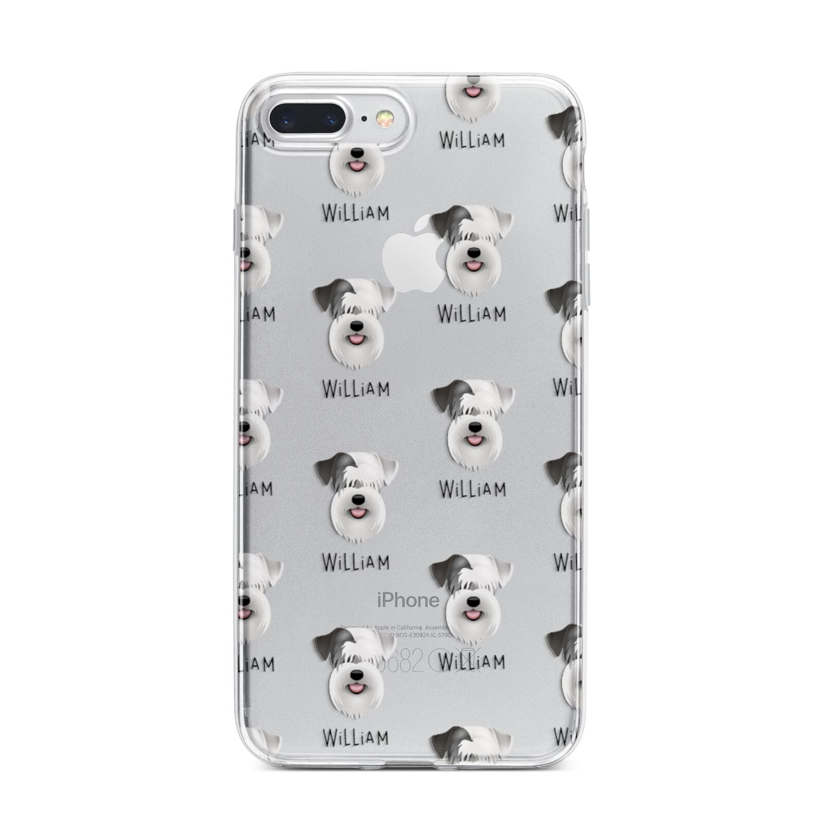 Sealyham Terrier Icon with Name iPhone 7 Plus Bumper Case on Silver iPhone
