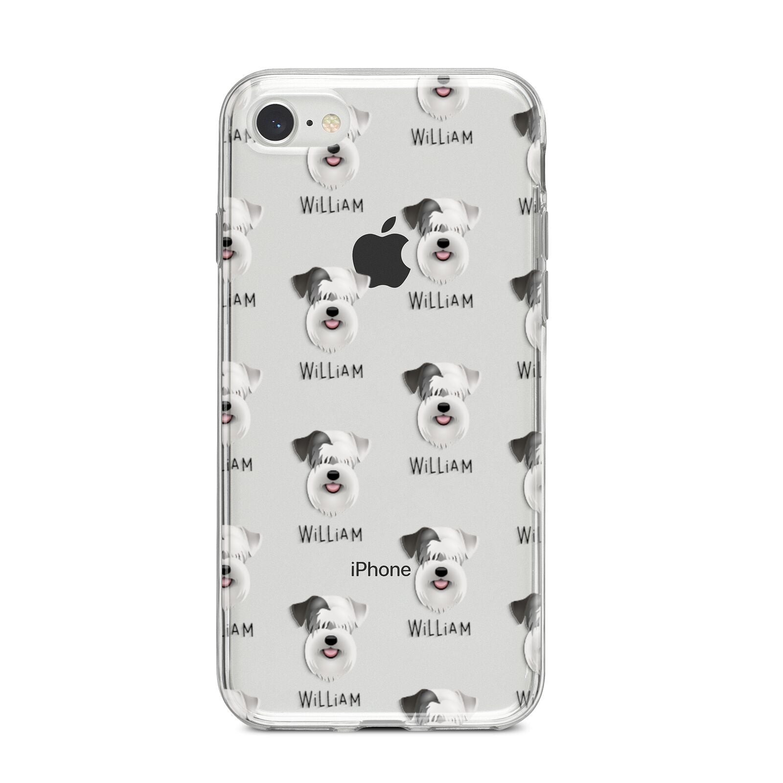 Sealyham Terrier Icon with Name iPhone 8 Bumper Case on Silver iPhone