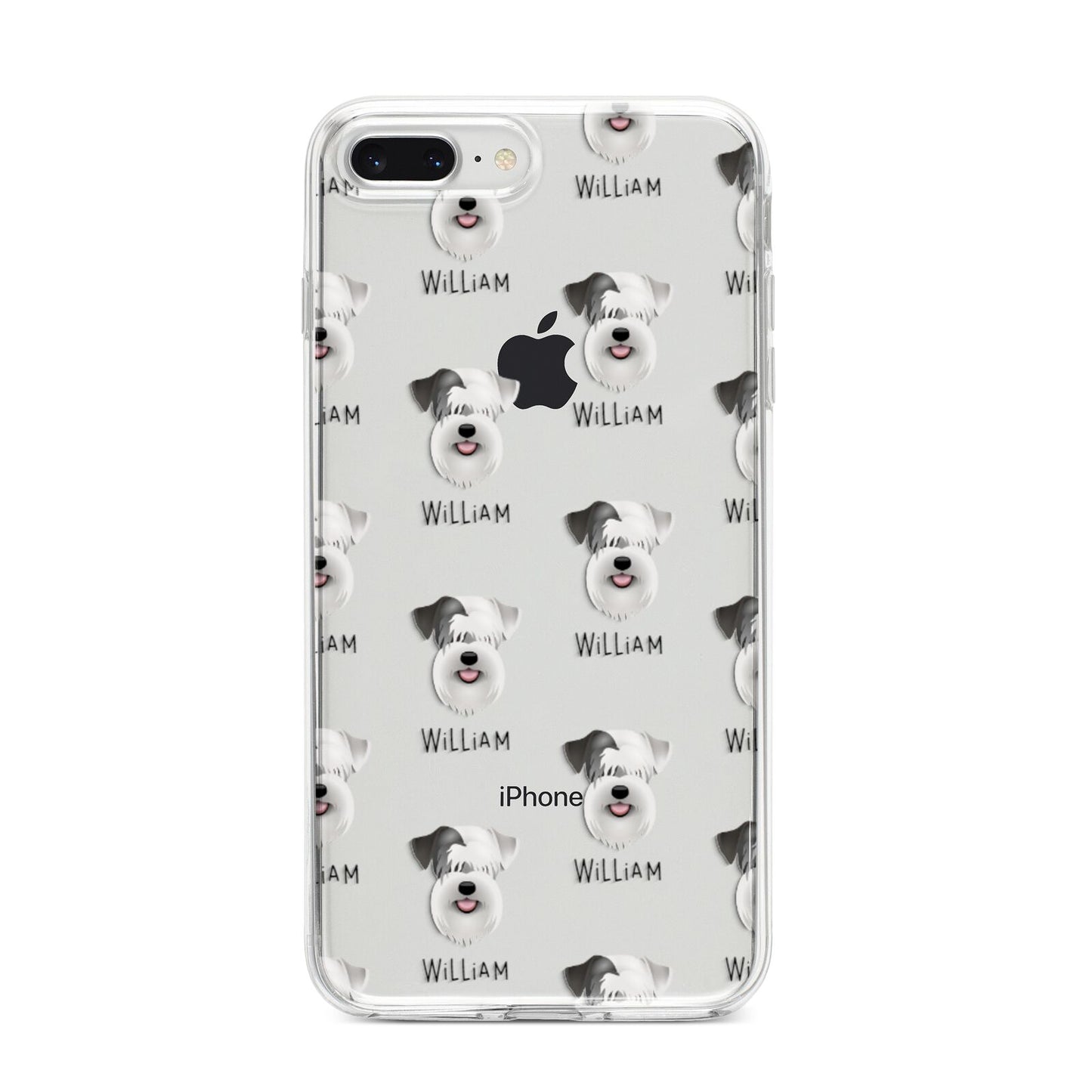 Sealyham Terrier Icon with Name iPhone 8 Plus Bumper Case on Silver iPhone