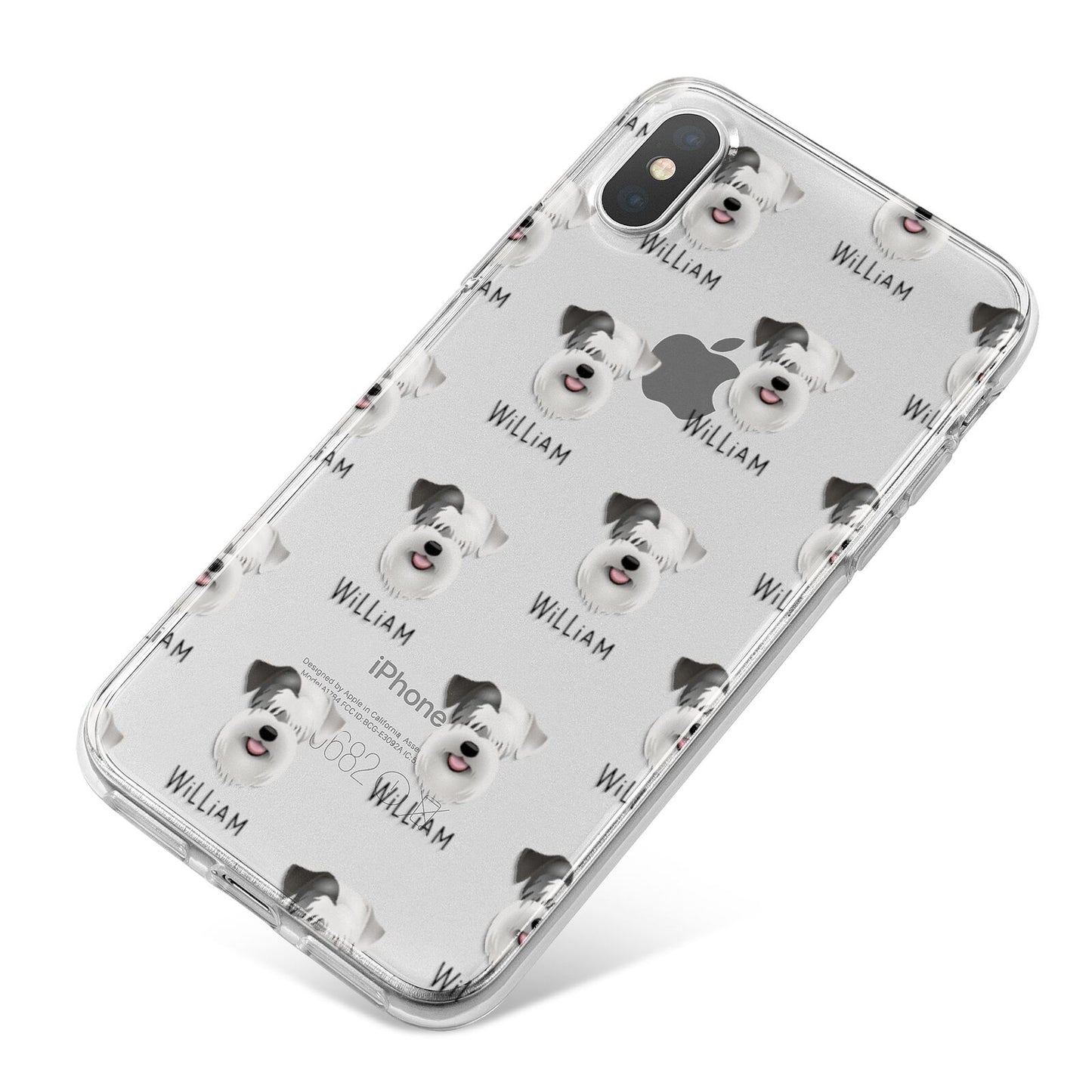 Sealyham Terrier Icon with Name iPhone X Bumper Case on Silver iPhone
