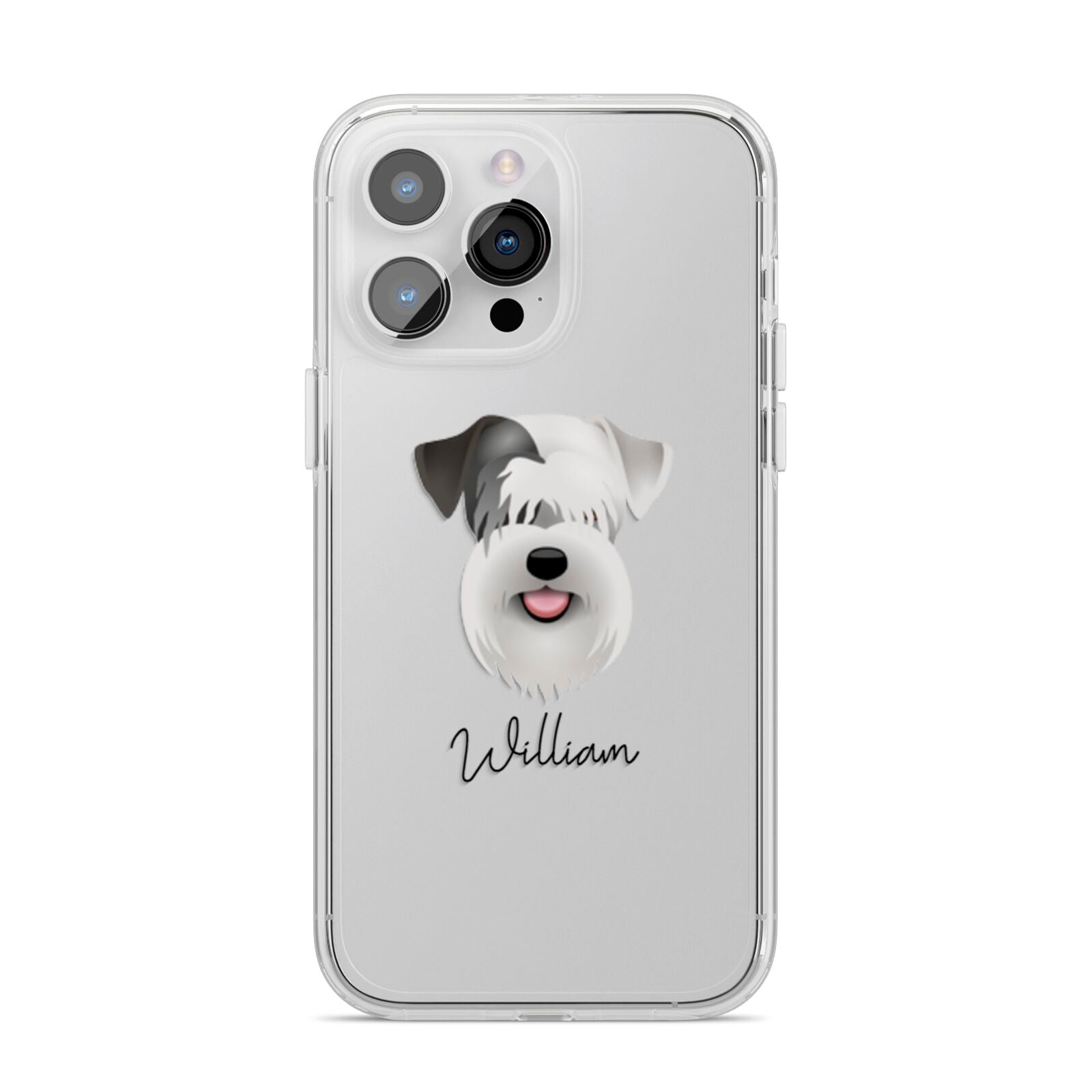 Sealyham Terrier Personalised iPhone 14 Pro Max Clear Tough Case Silver