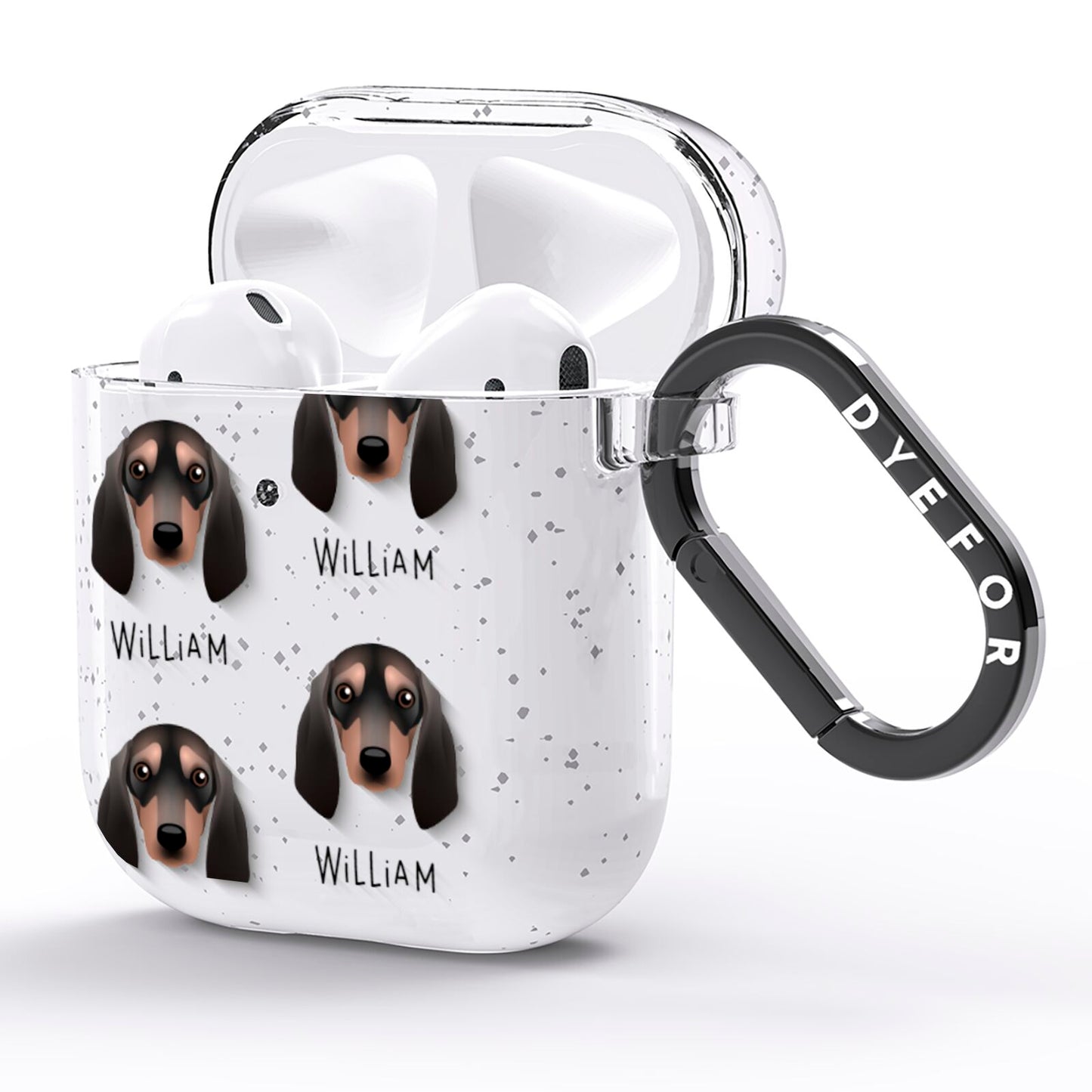 Segugio Italiano Icon with Name AirPods Glitter Case Side Image