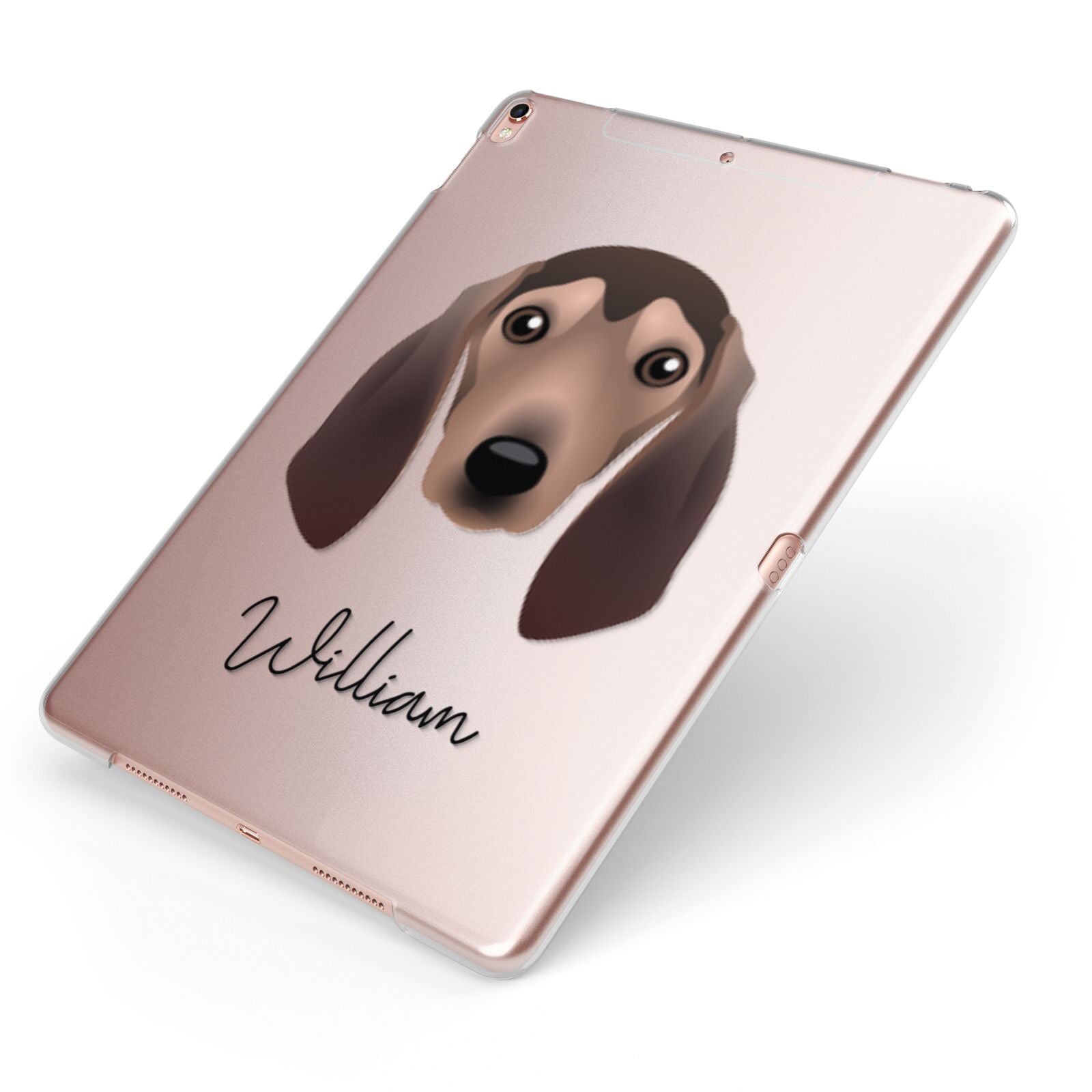 Segugio Italiano Personalised Apple iPad Case on Rose Gold iPad Side View