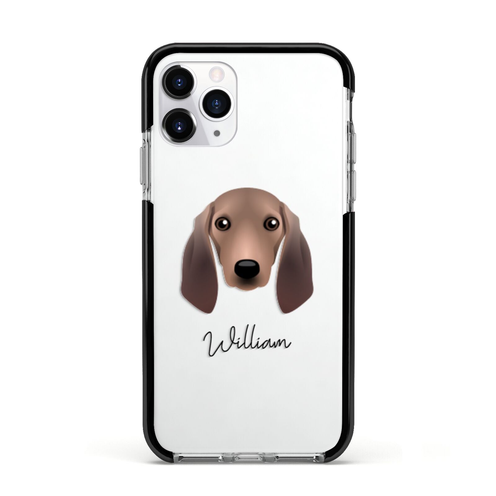 Segugio Italiano Personalised Apple iPhone 11 Pro in Silver with Black Impact Case