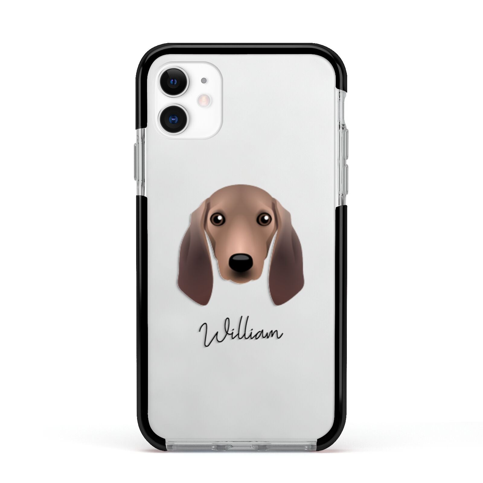 Segugio Italiano Personalised Apple iPhone 11 in White with Black Impact Case