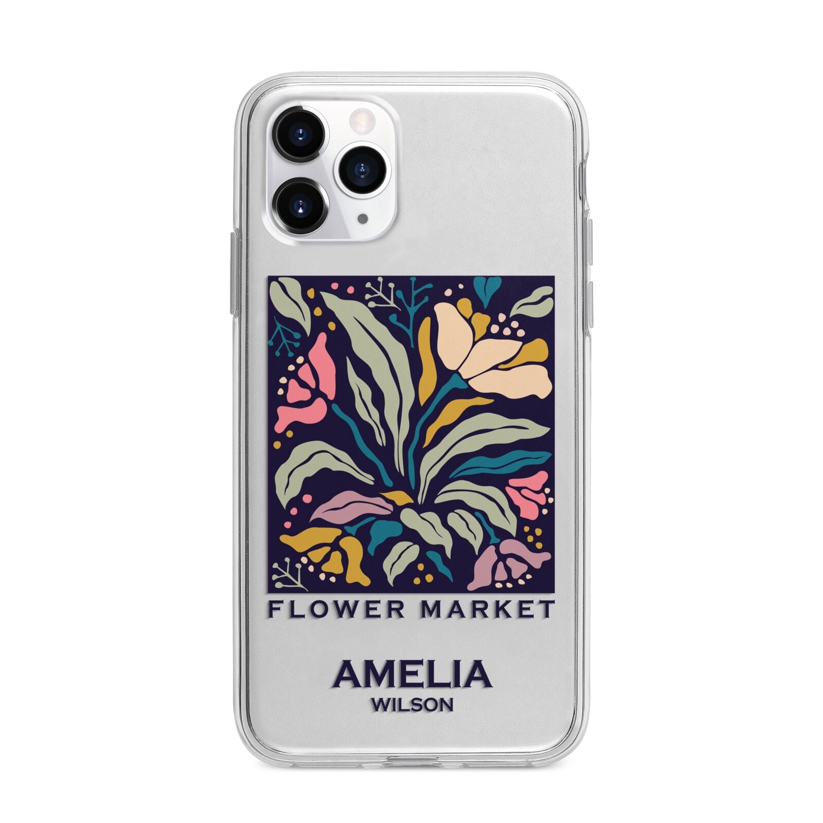 Seoul Flower Market Apple iPhone 11 Pro Max in Silver with Bumper Case