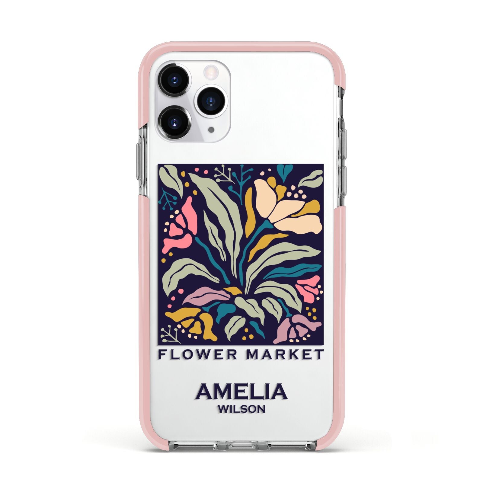 Seoul Flower Market Apple iPhone 11 Pro in Silver with Pink Impact Case