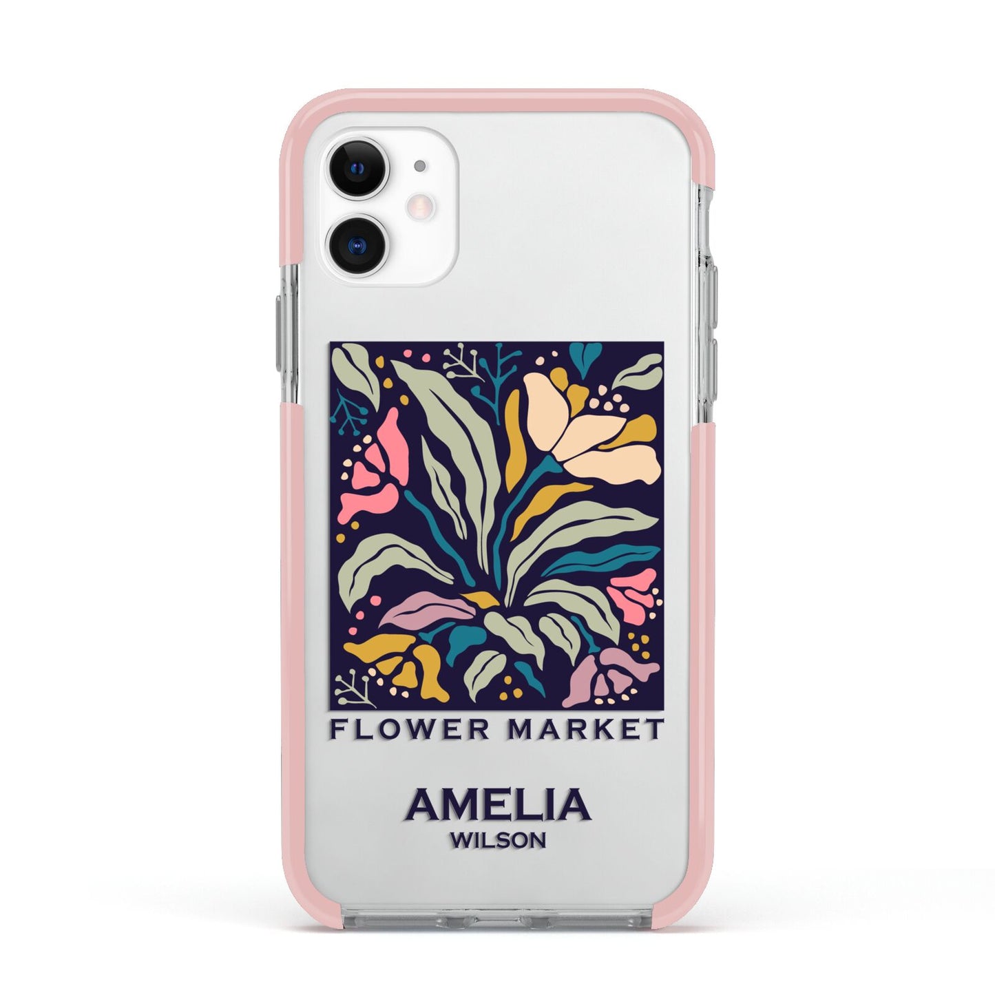 Seoul Flower Market Apple iPhone 11 in White with Pink Impact Case