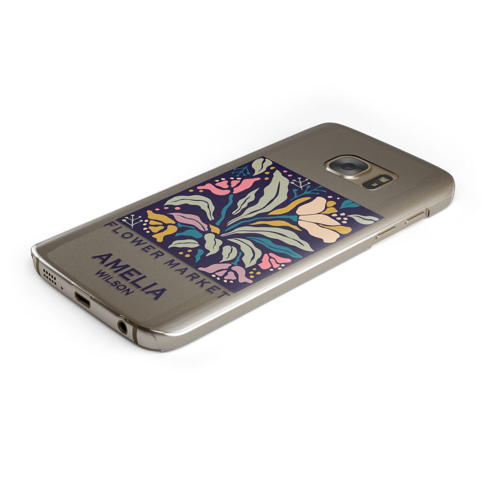 Seoul Flower Market Protective Samsung Galaxy Case Angled Image