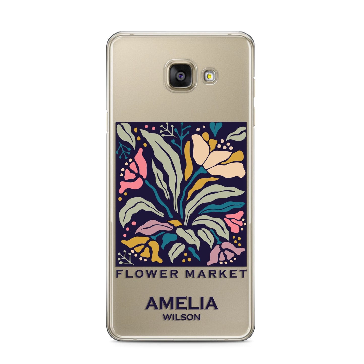 Seoul Flower Market Samsung Galaxy A3 2016 Case on gold phone