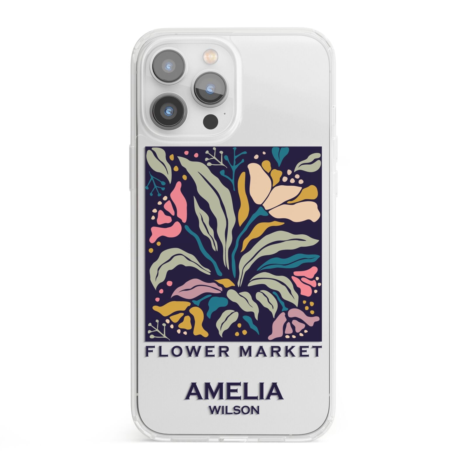 Seoul Flower Market iPhone 13 Pro Max Clear Bumper Case