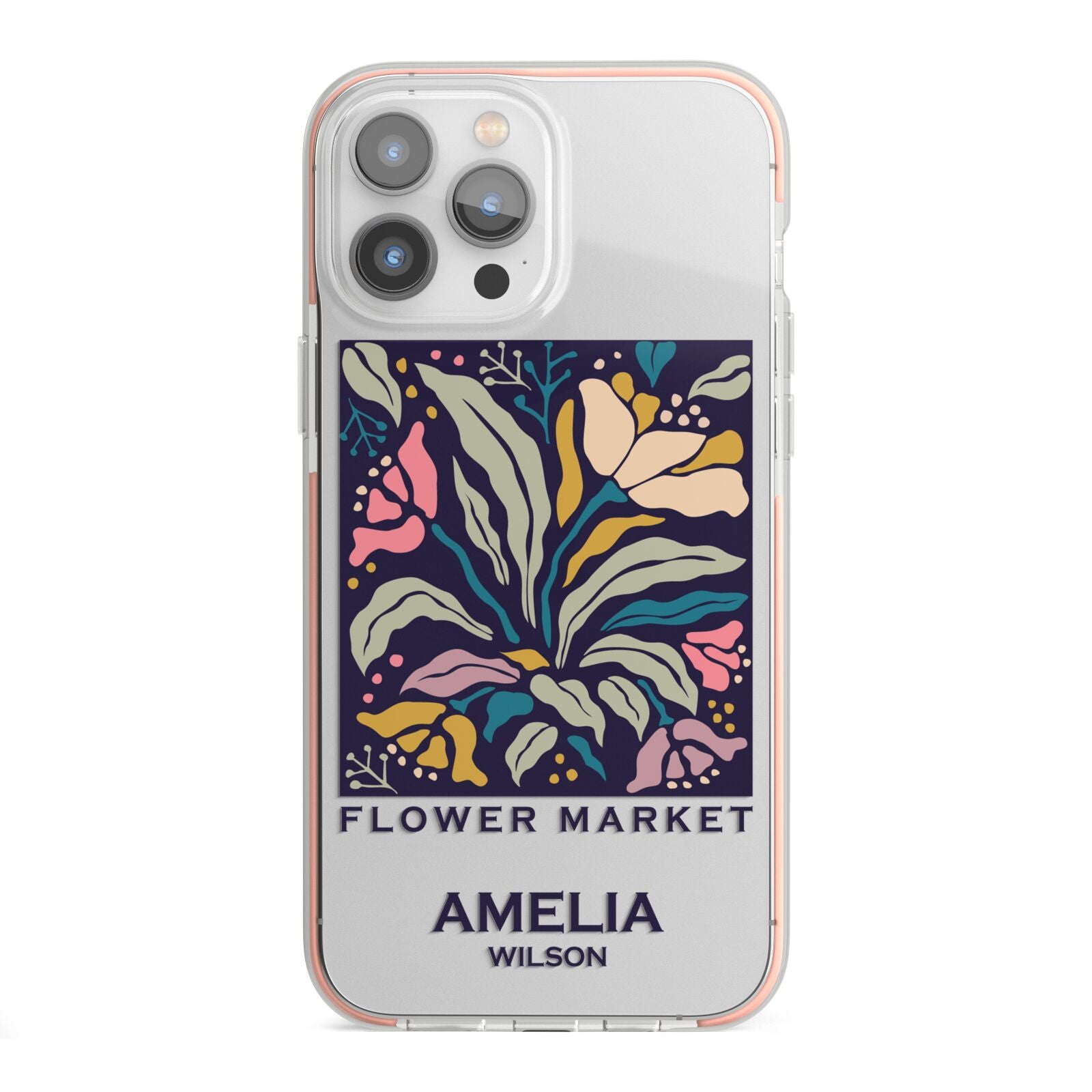 Seoul Flower Market iPhone 13 Pro Max TPU Impact Case with Pink Edges