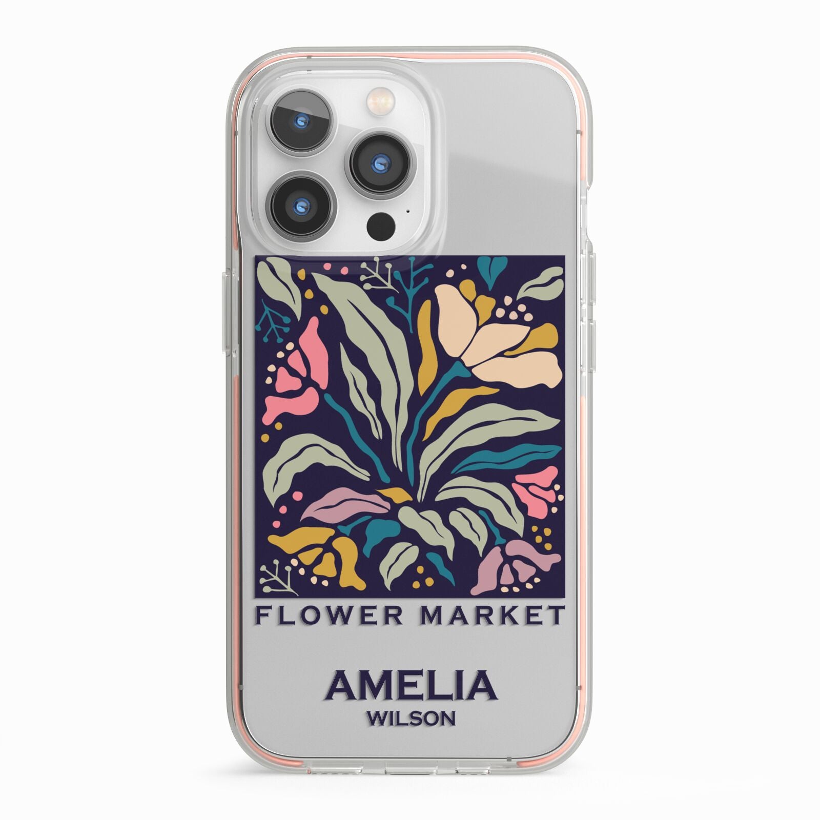 Seoul Flower Market iPhone 13 Pro TPU Impact Case with Pink Edges