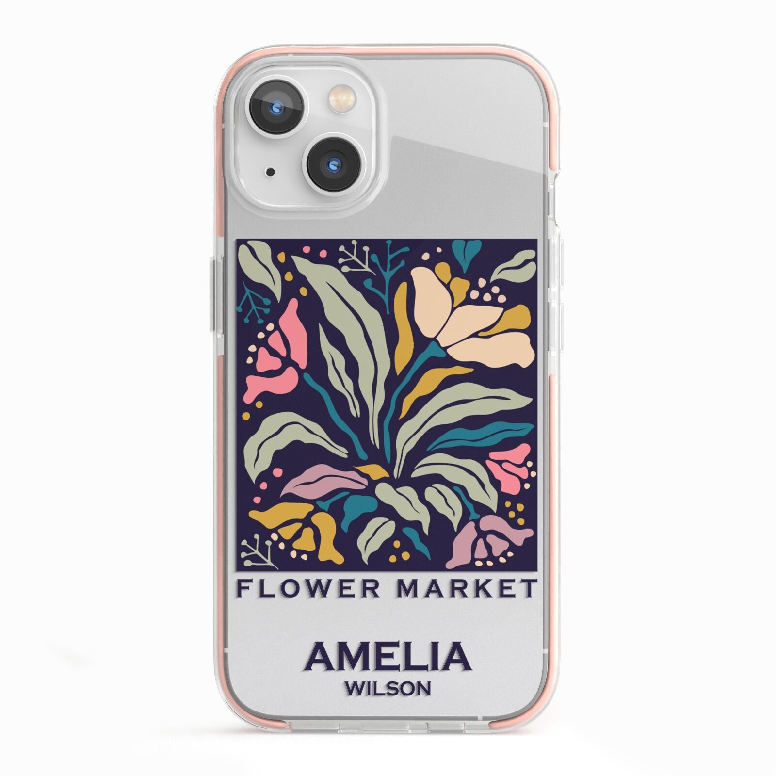 Seoul Flower Market iPhone 13 TPU Impact Case with Pink Edges