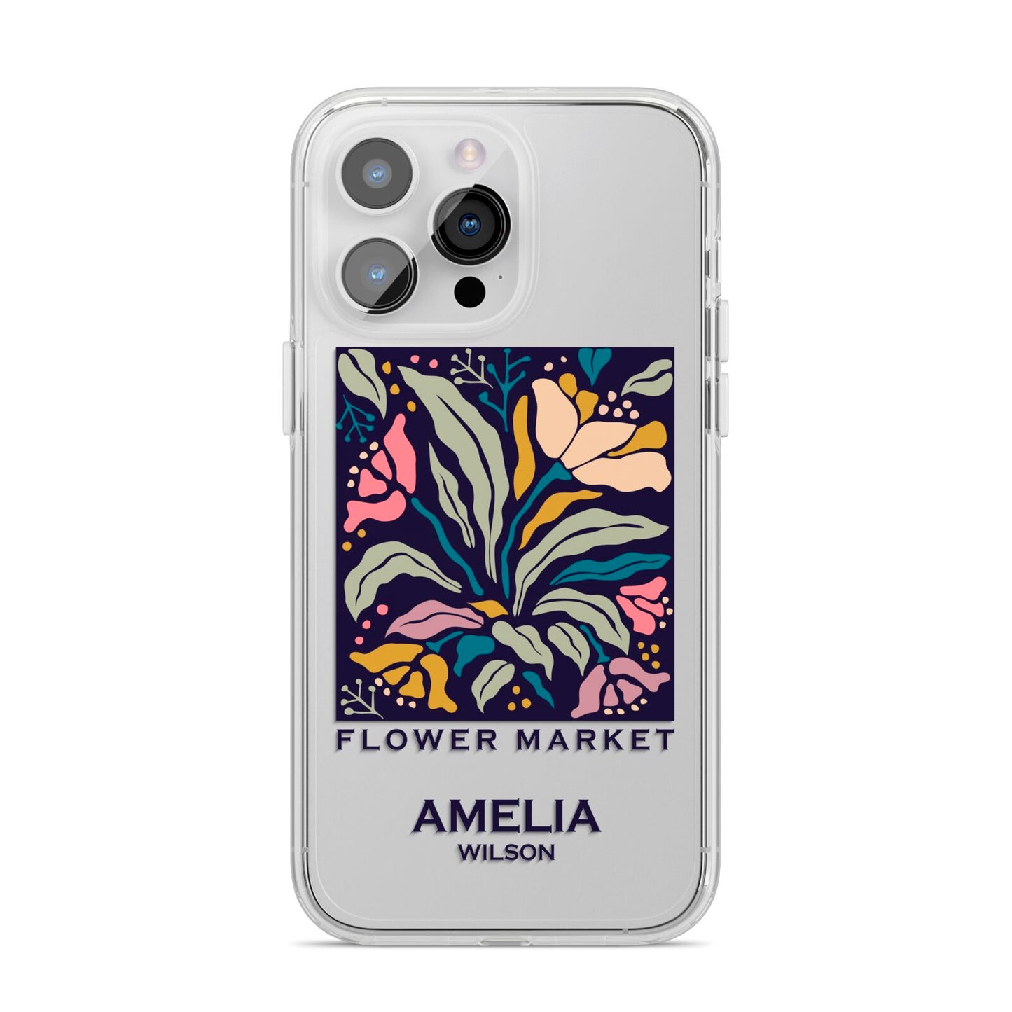 Seoul Flower Market iPhone 14 Pro Max Clear Tough Case Silver