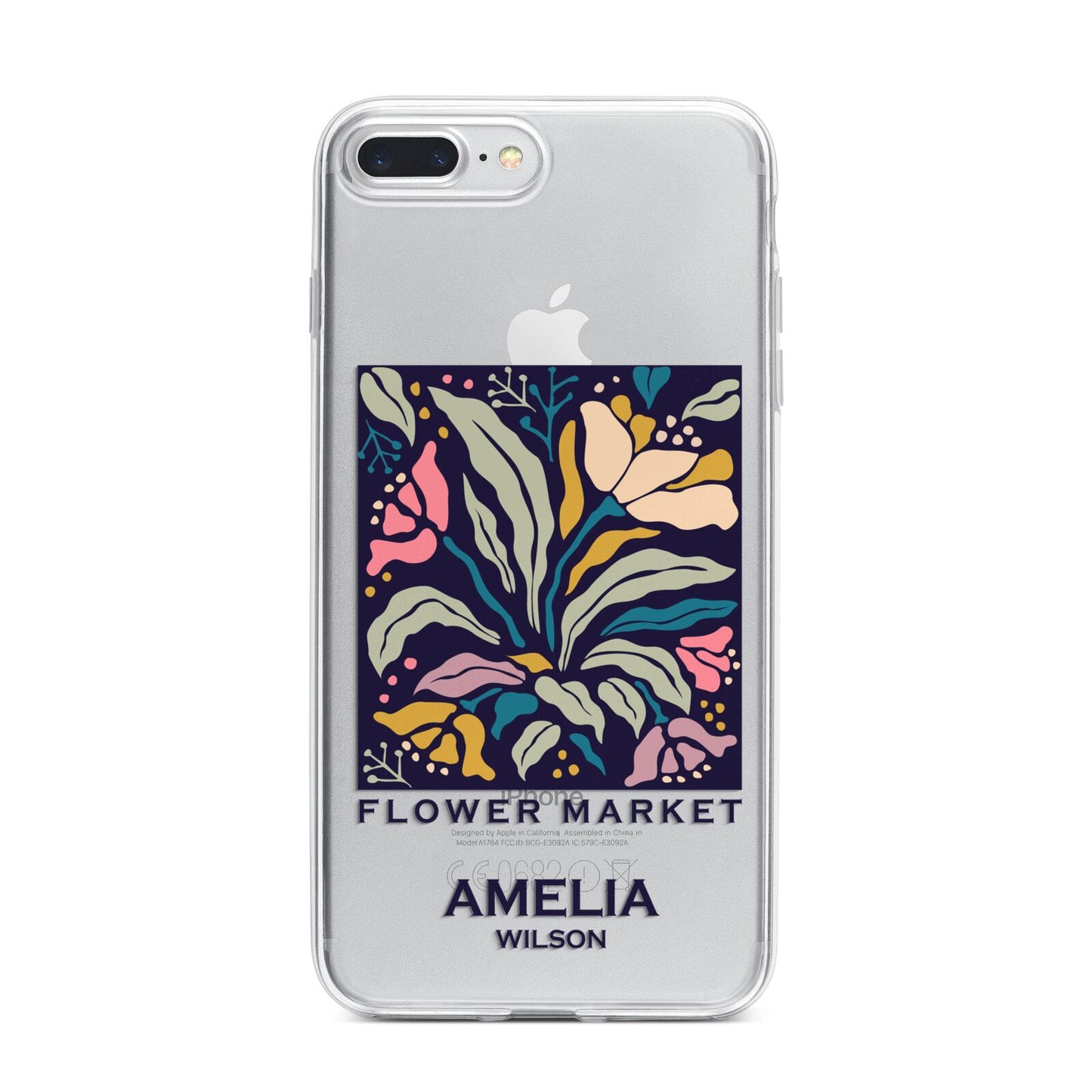 Seoul Flower Market iPhone 7 Plus Bumper Case on Silver iPhone