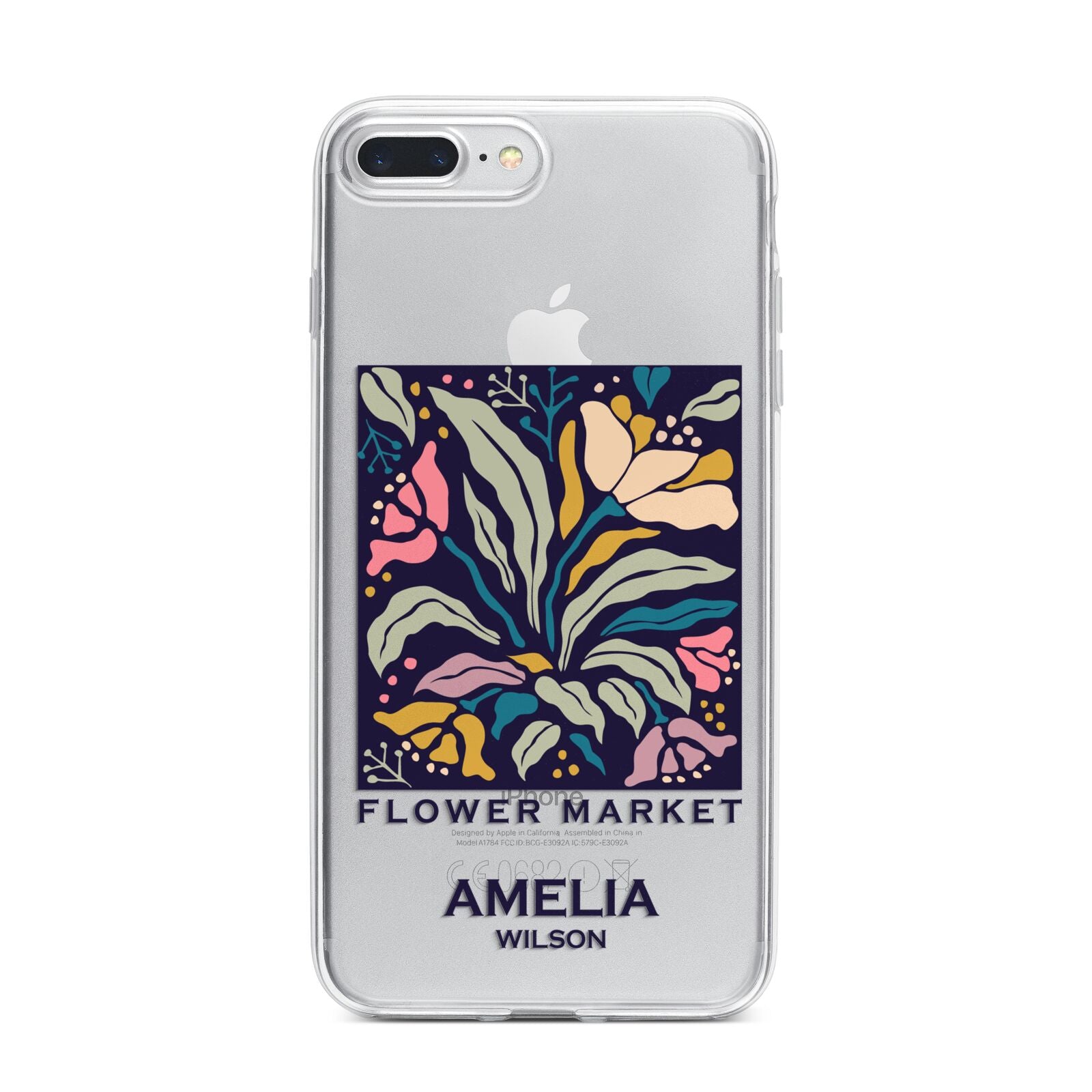 Seoul Flower Market iPhone 7 Plus Bumper Case on Silver iPhone