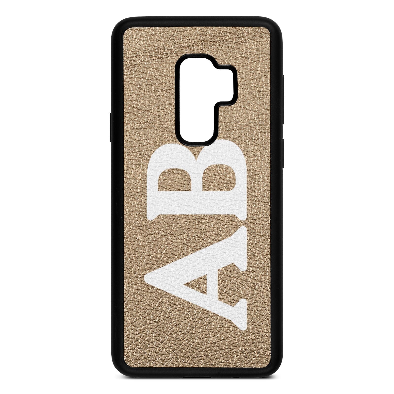 Serif Initials Gold Pebble Leather Samsung S9 Plus Case