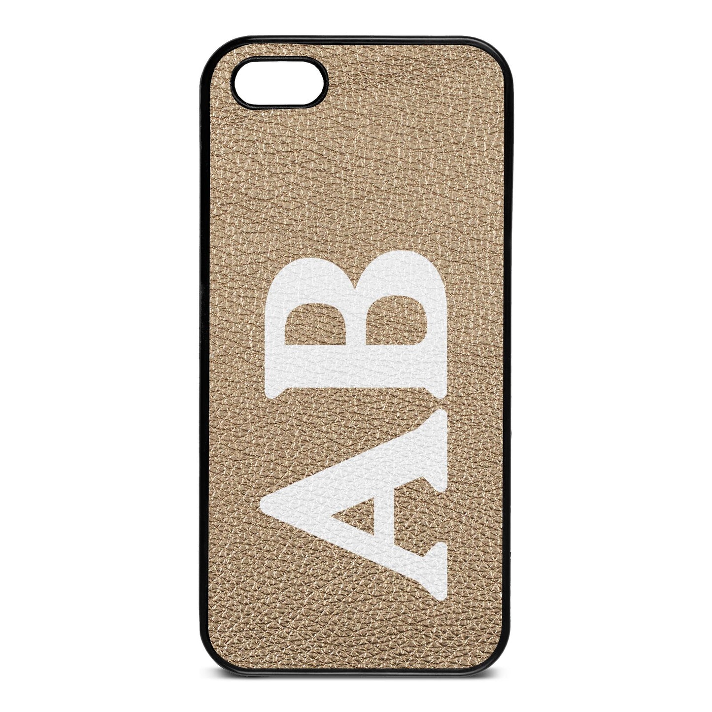 Serif Initials Gold Pebble Leather iPhone 5 Case