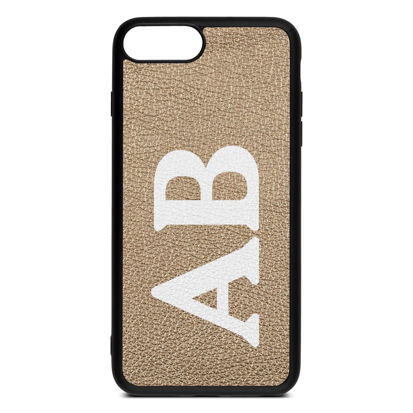 Serif Initials Gold Pebble Leather iPhone 8 Plus Case