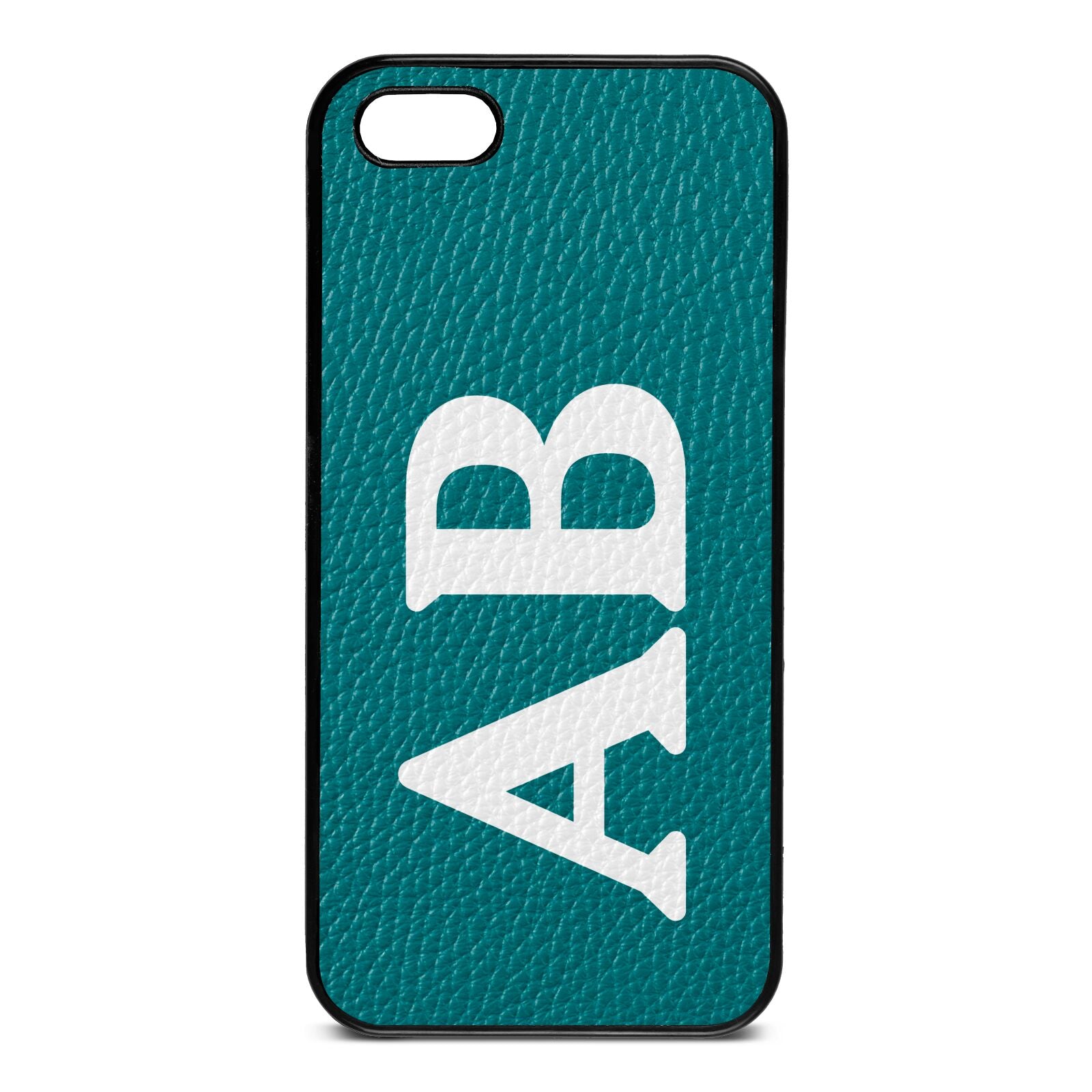 Serif Initials Green Pebble Leather iPhone 5 Case