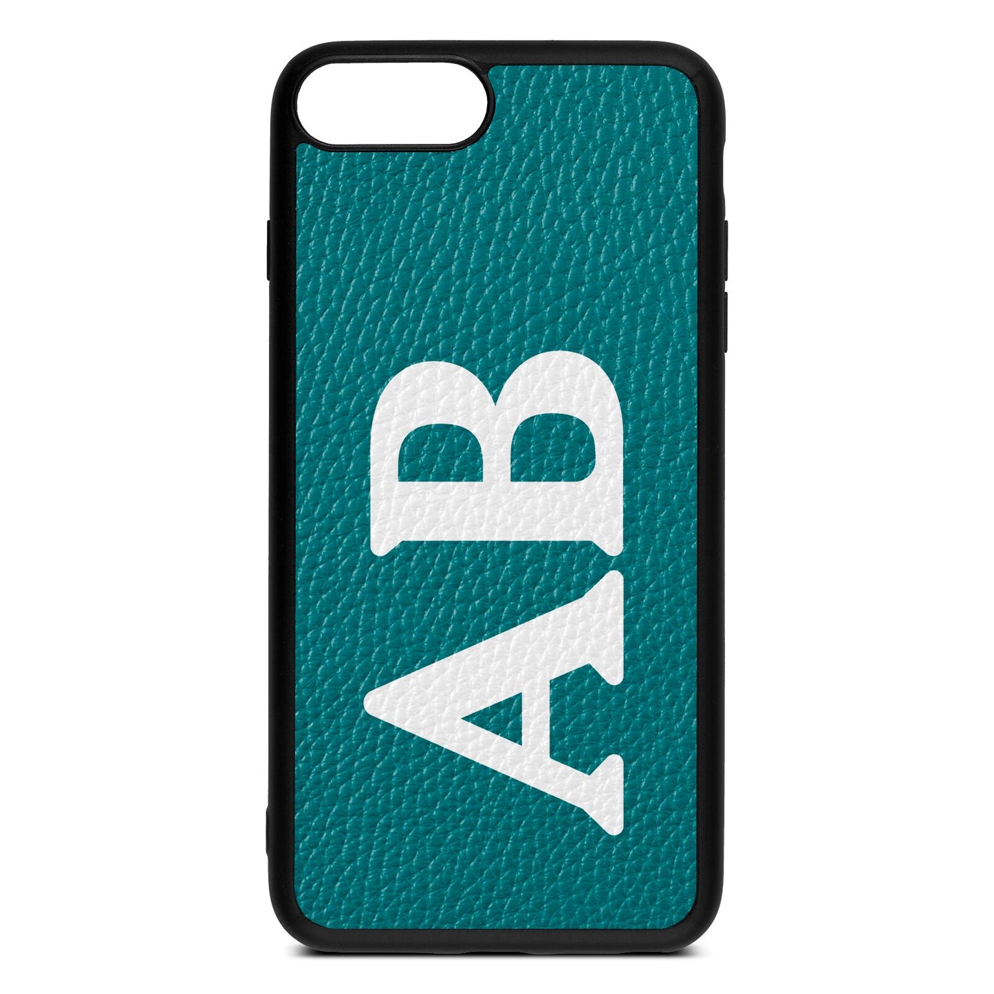 Serif Initials Green Pebble Leather iPhone 8 Plus Case