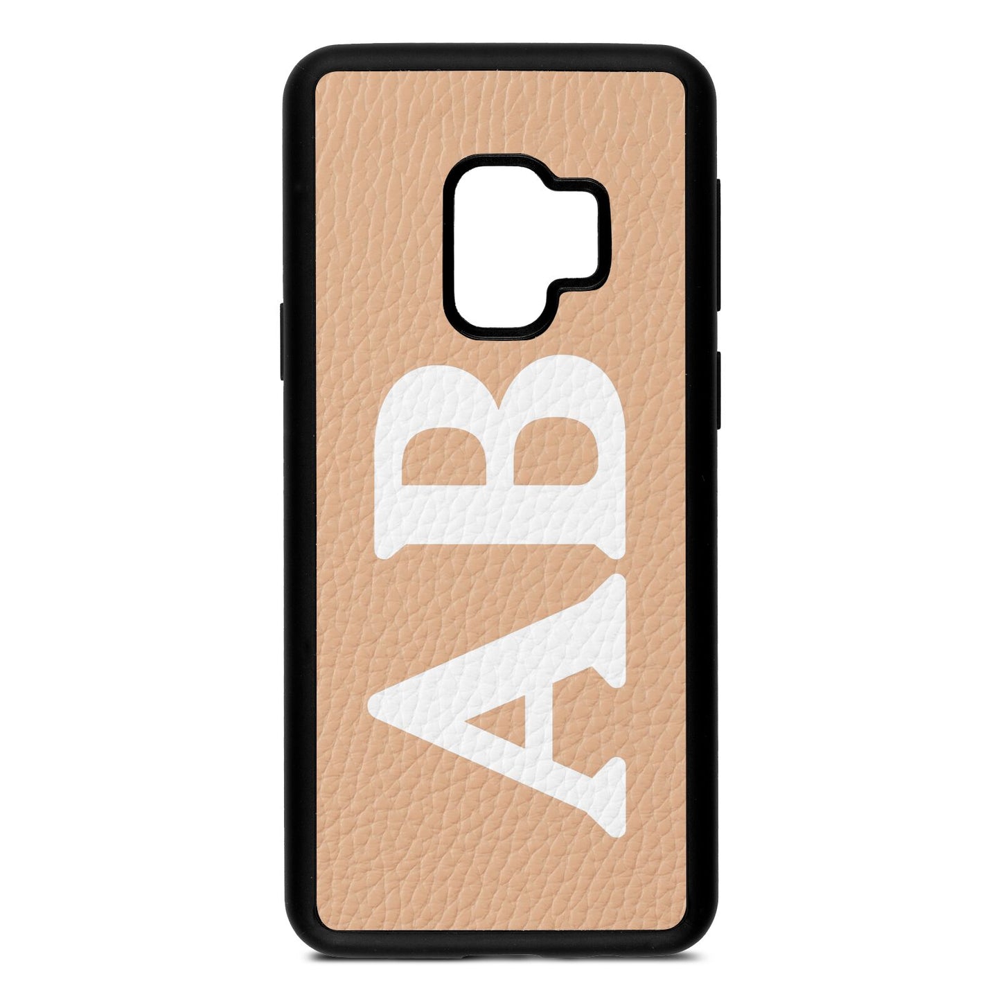 Serif Initials Nude Pebble Leather Samsung S9 Case