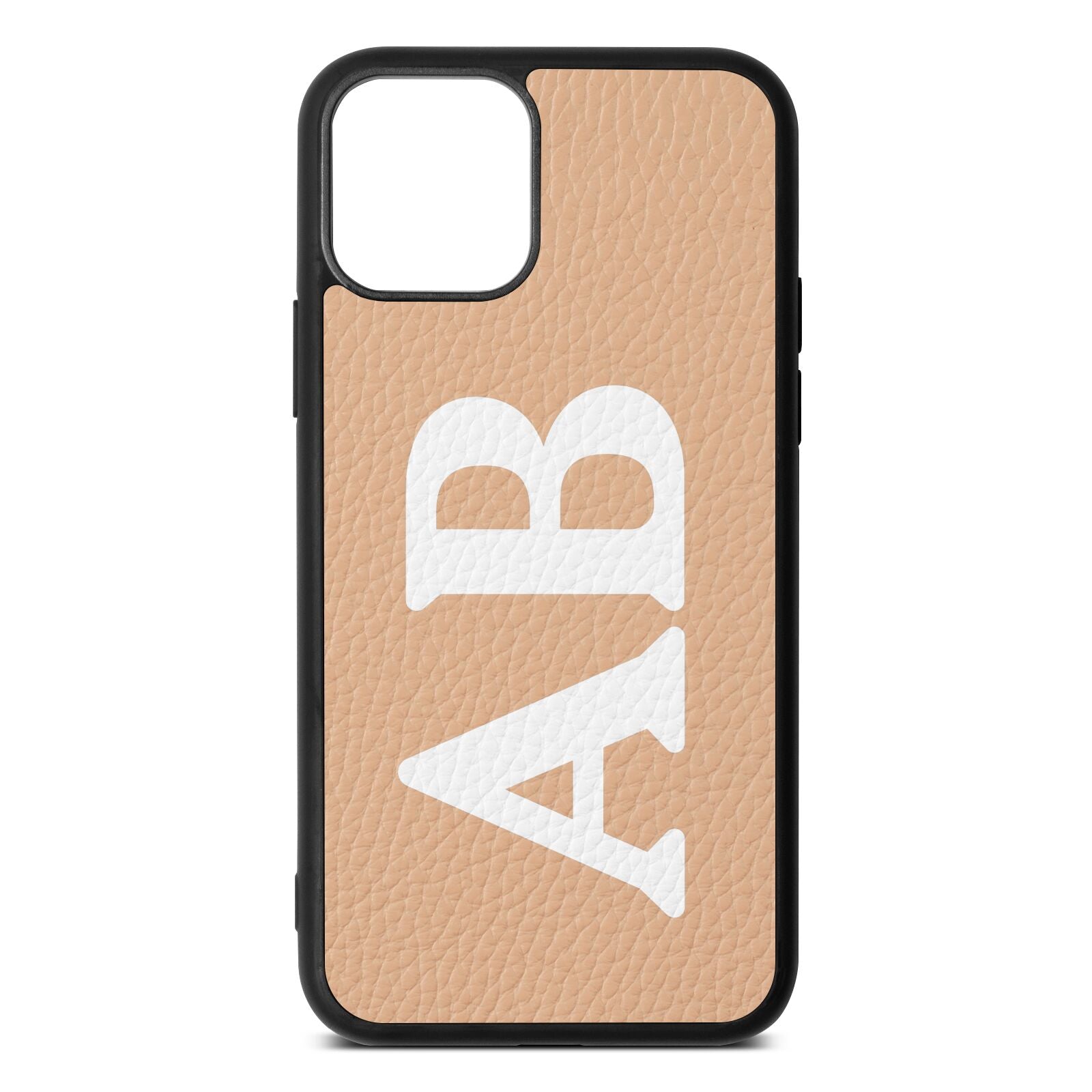 Serif Initials Nude Pebble Leather iPhone 11 Case