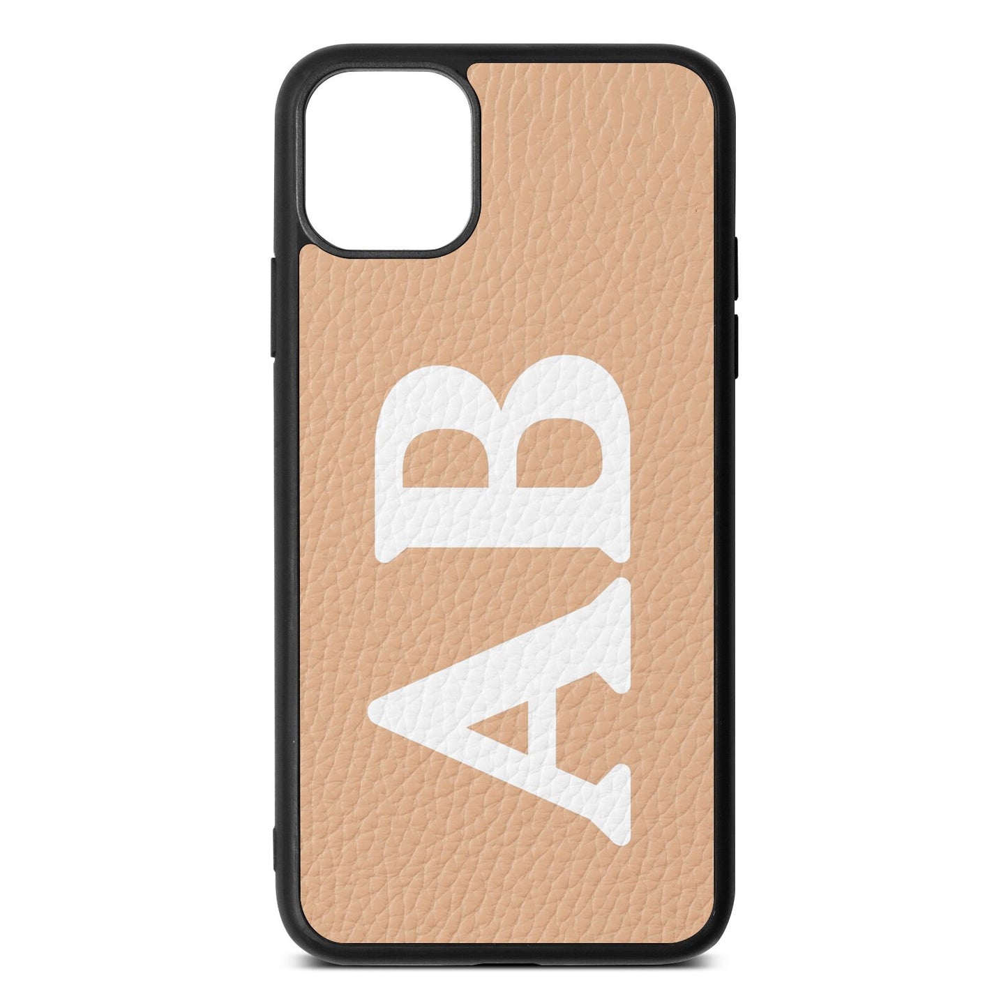 Serif Initials Nude Pebble Leather iPhone 11 Pro Max Case