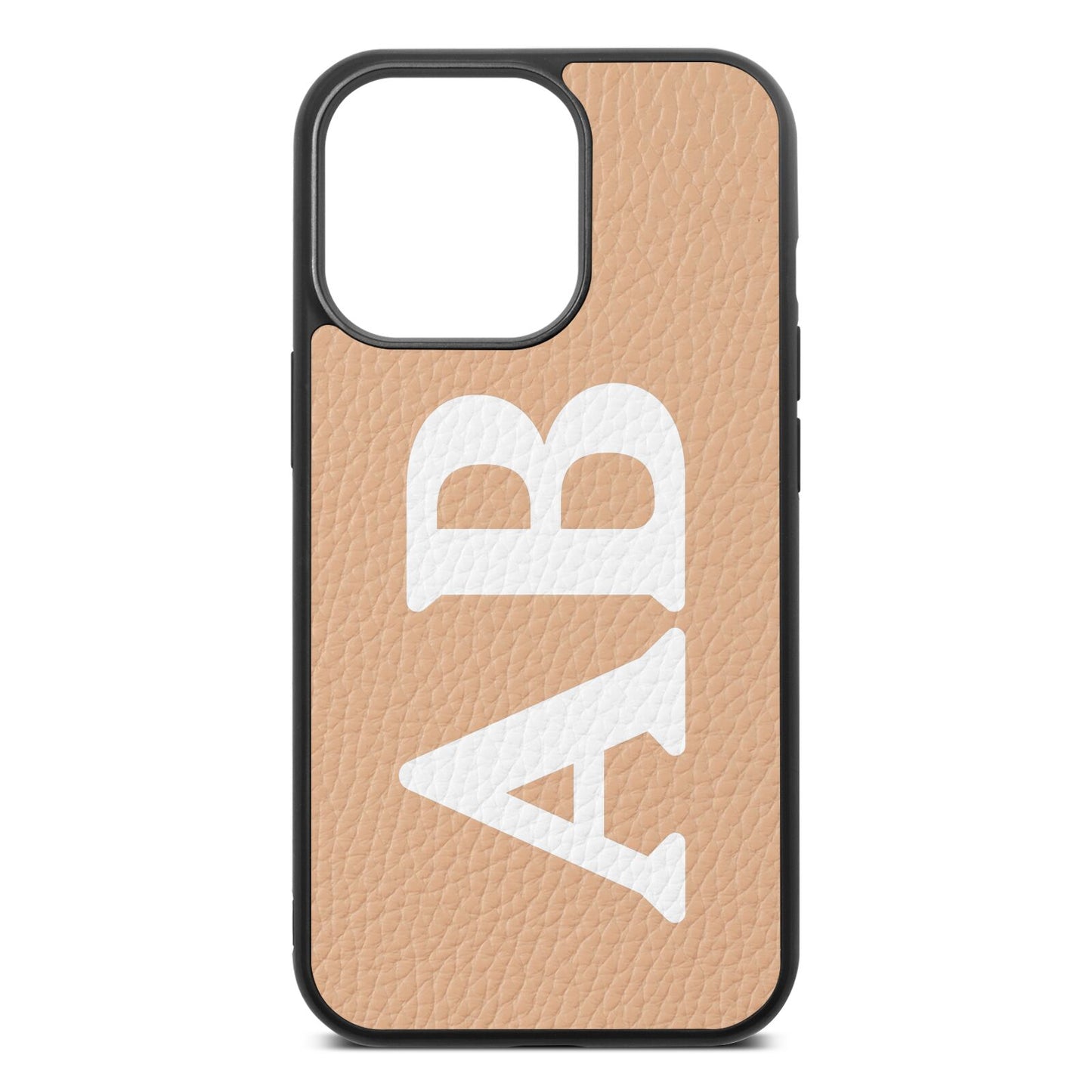 Serif Initials Nude Pebble Leather iPhone 13 Pro Case