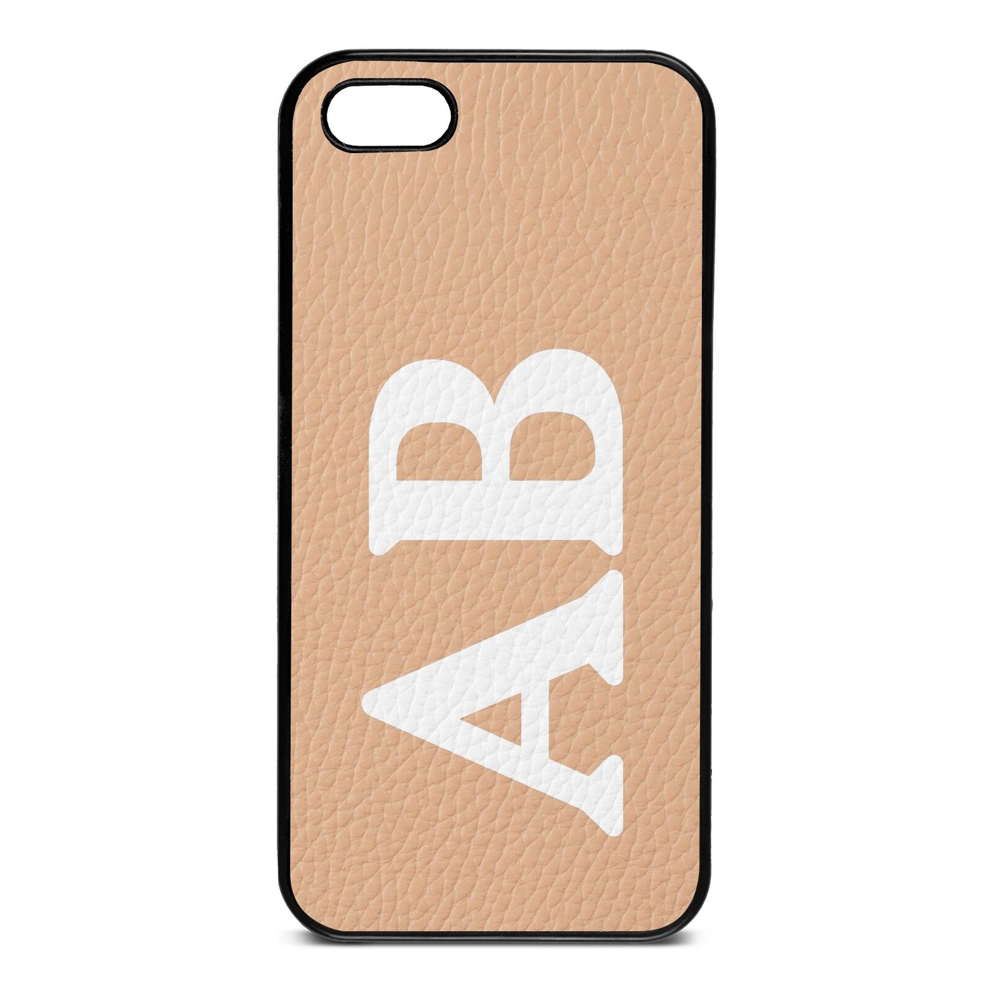 Serif Initials Nude Pebble Leather iPhone 5 Case