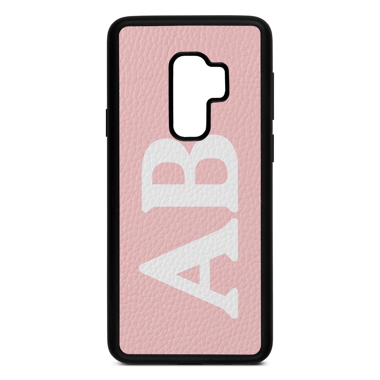 Serif Initials Pink Pebble Leather Samsung S9 Plus Case