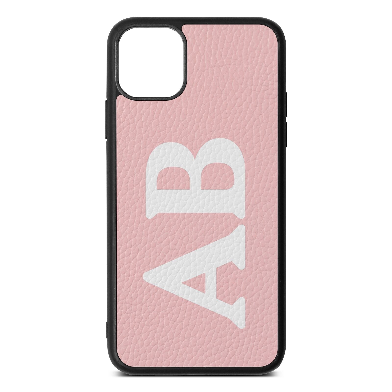 Serif Initials Pink Pebble Leather iPhone 11 Pro Max Case