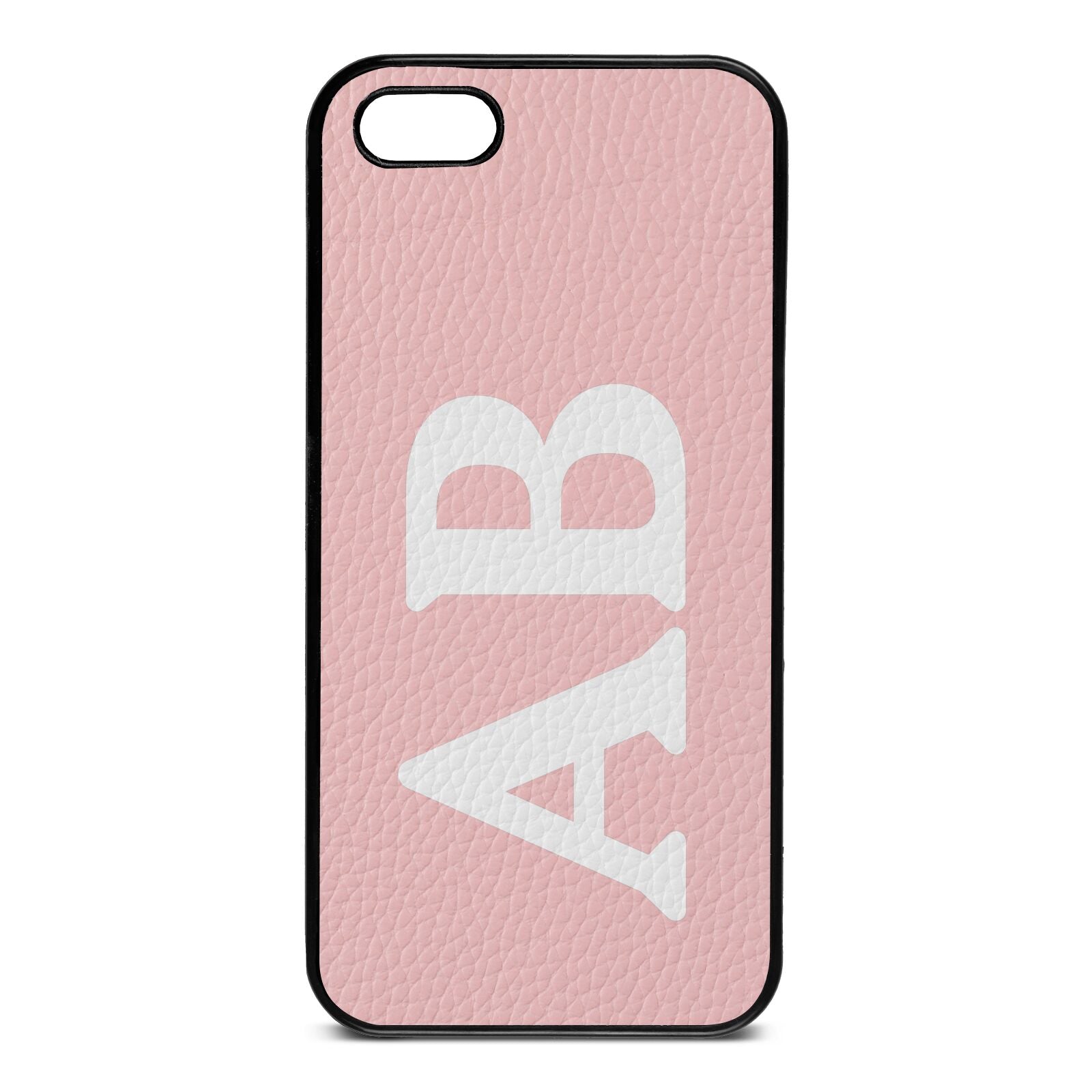 Serif Initials Pink Pebble Leather iPhone 5 Case