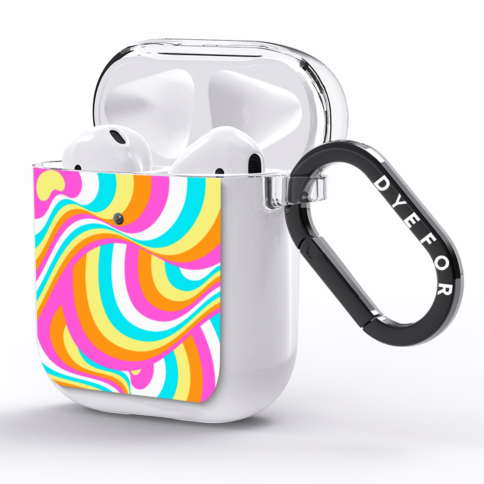 Seventies Abstract AirPods Clear Case Side Image