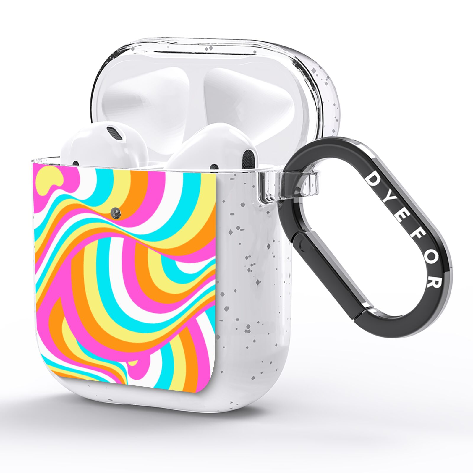 Seventies Abstract AirPods Glitter Case Side Image