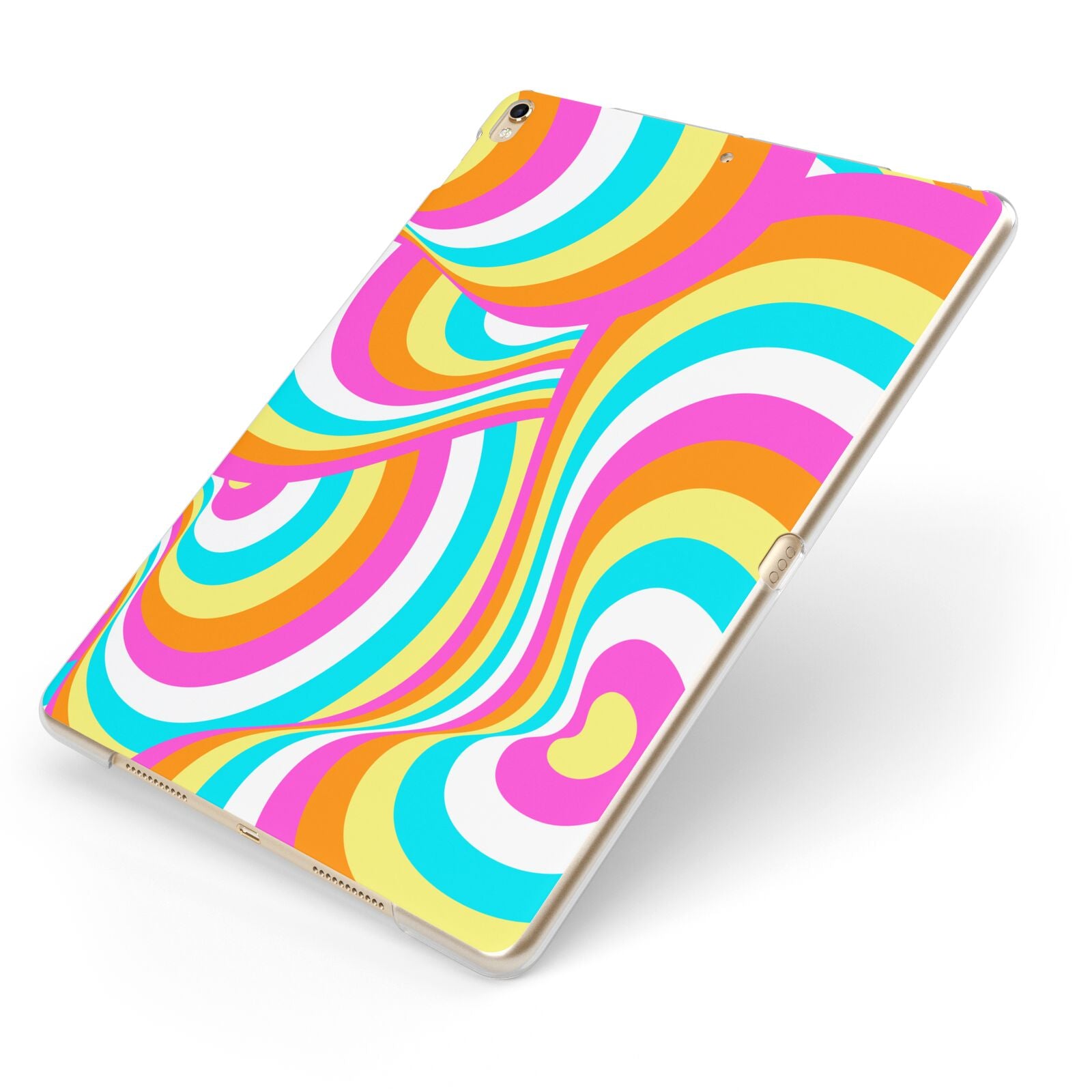 Seventies Abstract Apple iPad Case on Gold iPad Side View