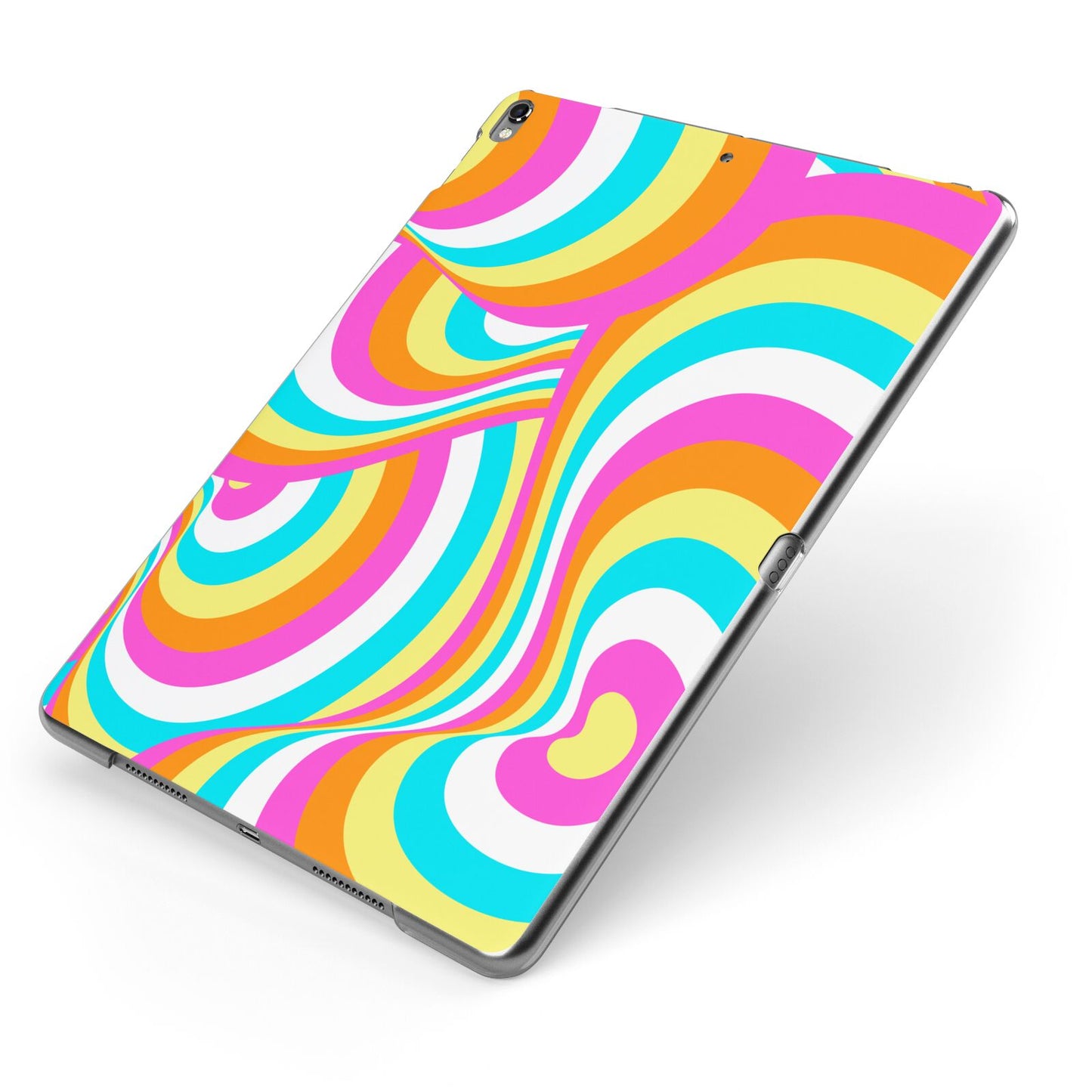 Seventies Abstract Apple iPad Case on Grey iPad Side View