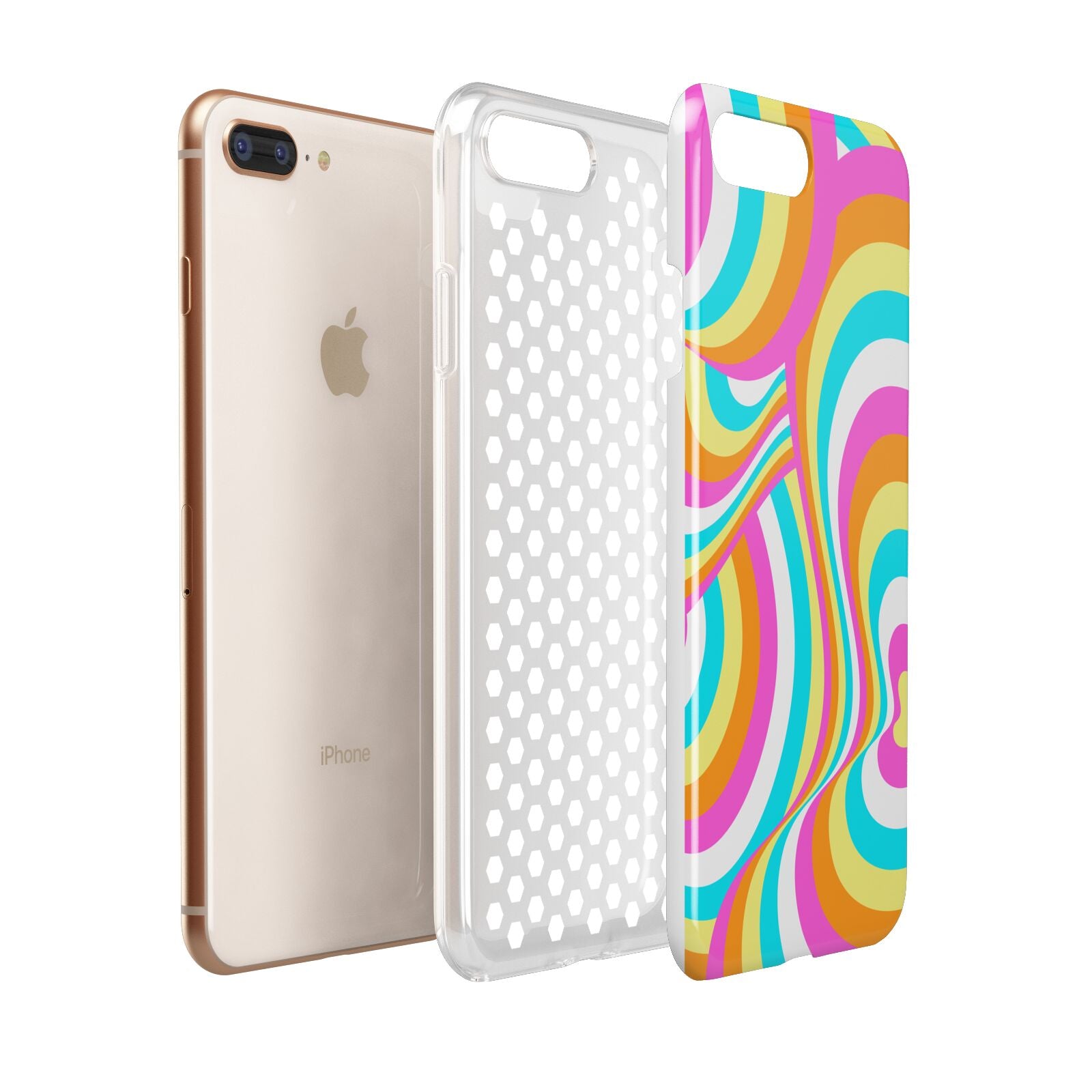 Seventies Abstract Apple iPhone 7 8 Plus 3D Tough Case Expanded View