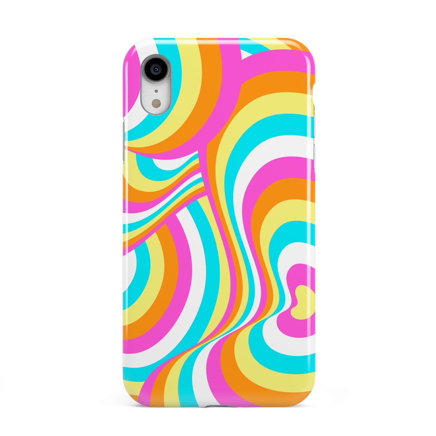 Seventies Abstract Apple iPhone XR White 3D Tough Case