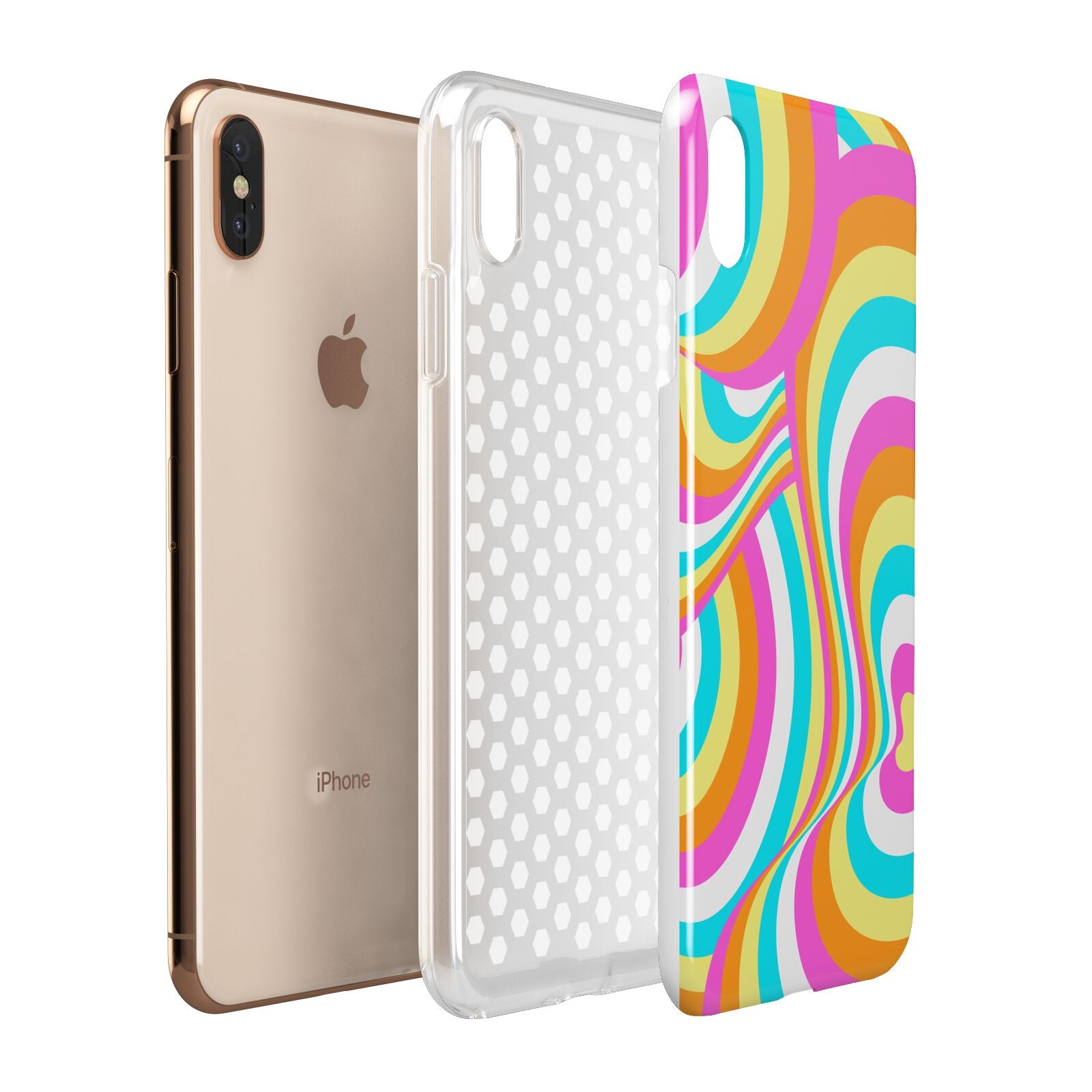 Seventies Abstract Apple iPhone Xs Max 3D Tough Case Expanded View